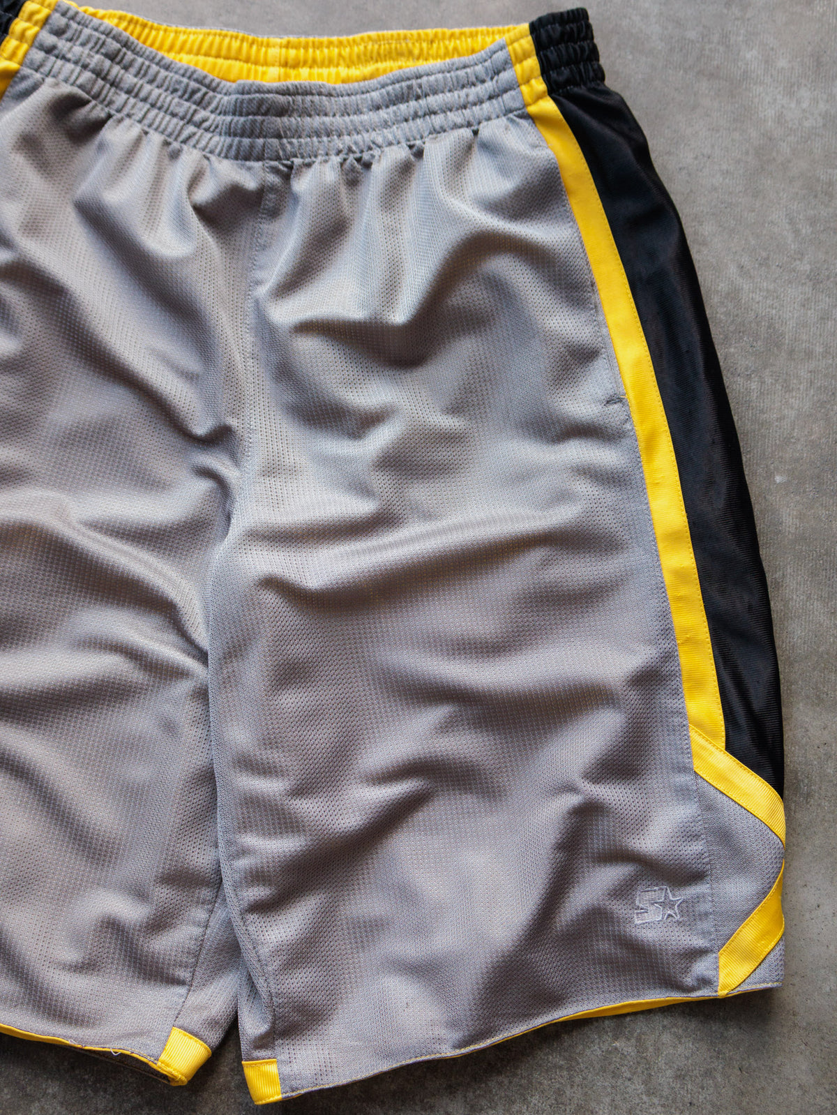 Vintage Yellow & Grey Starter Reversible Mesh Shorts (-)