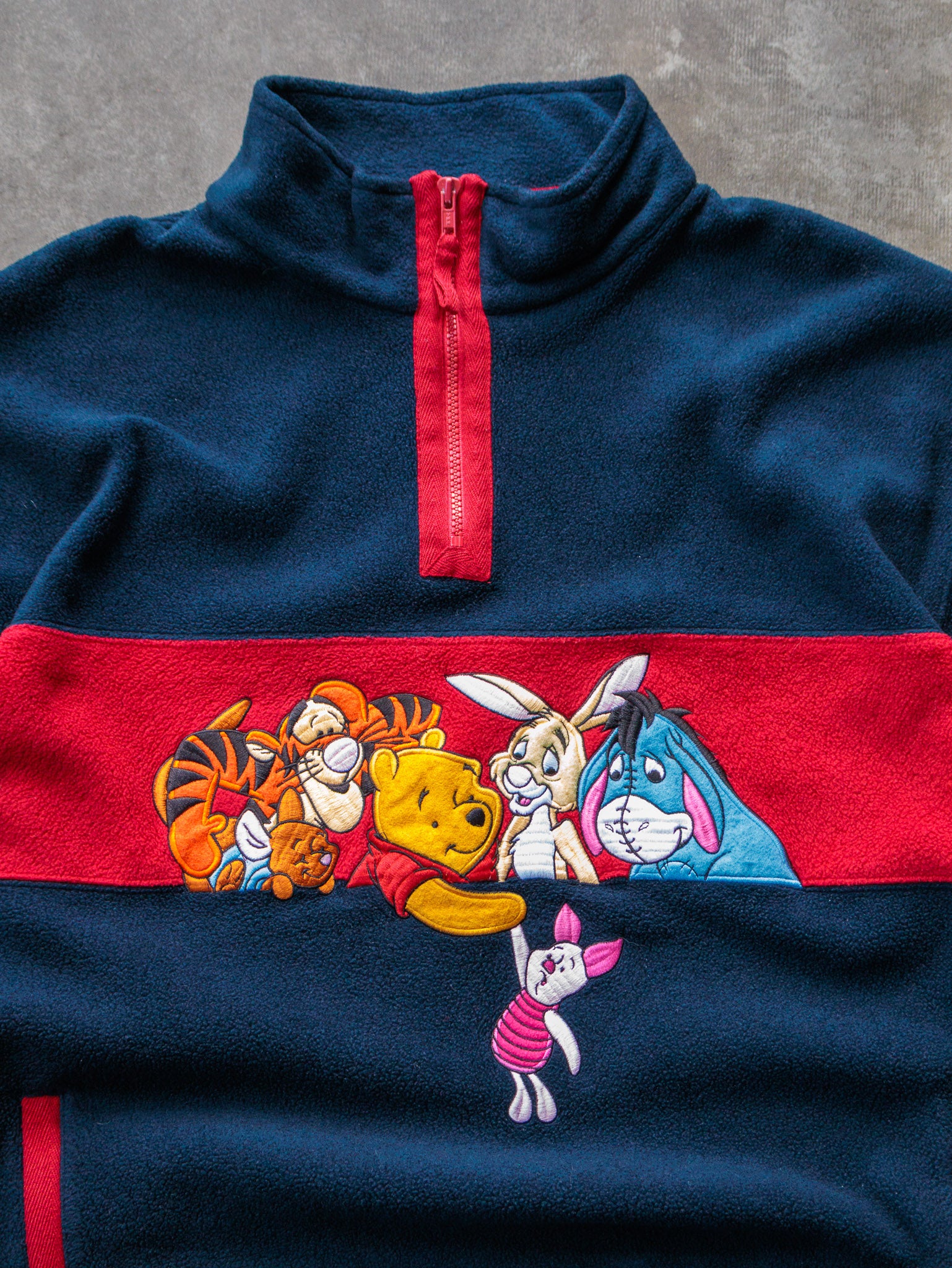 Vintage 90s Winnie the Pooh Quarter Zip Fleece Sweatshirt (L)