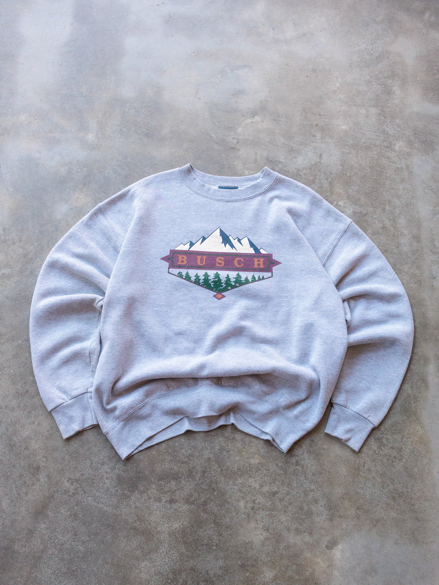 Vintage 90s Grey Busch Beer Graphic Sweatshirt (L)