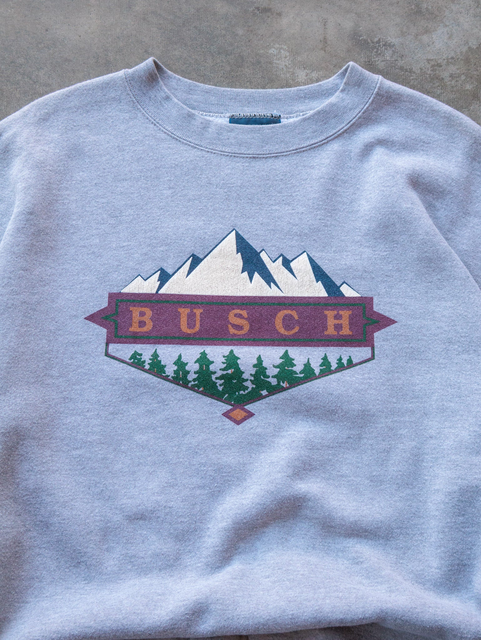 Vintage 90s Grey Busch Beer Graphic Sweatshirt (L)