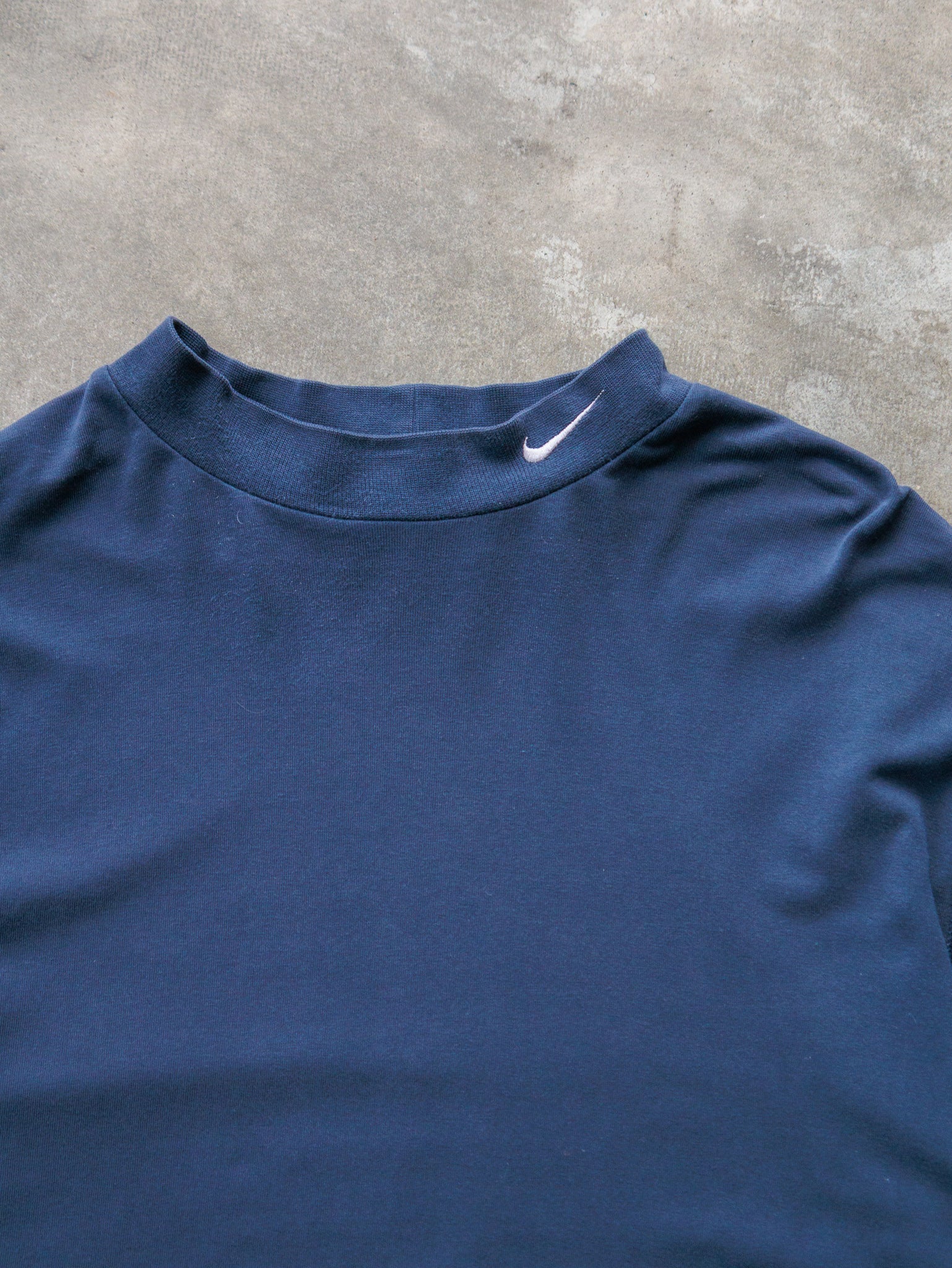 Vintage 90s Navy Nike Mock Neck Long Sleeve (M)