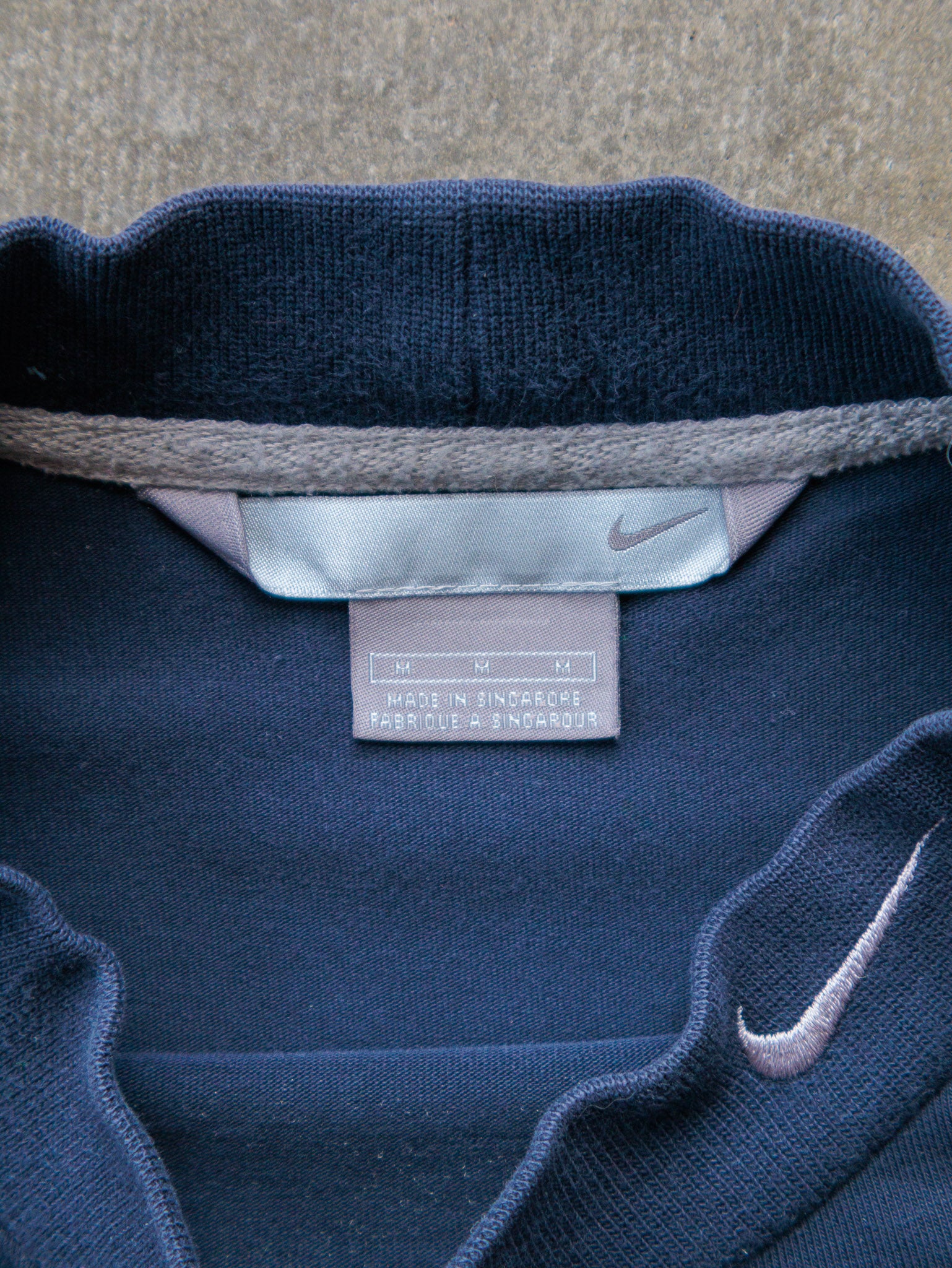 Vintage 90s Navy Nike Mock Neck Long Sleeve (M)