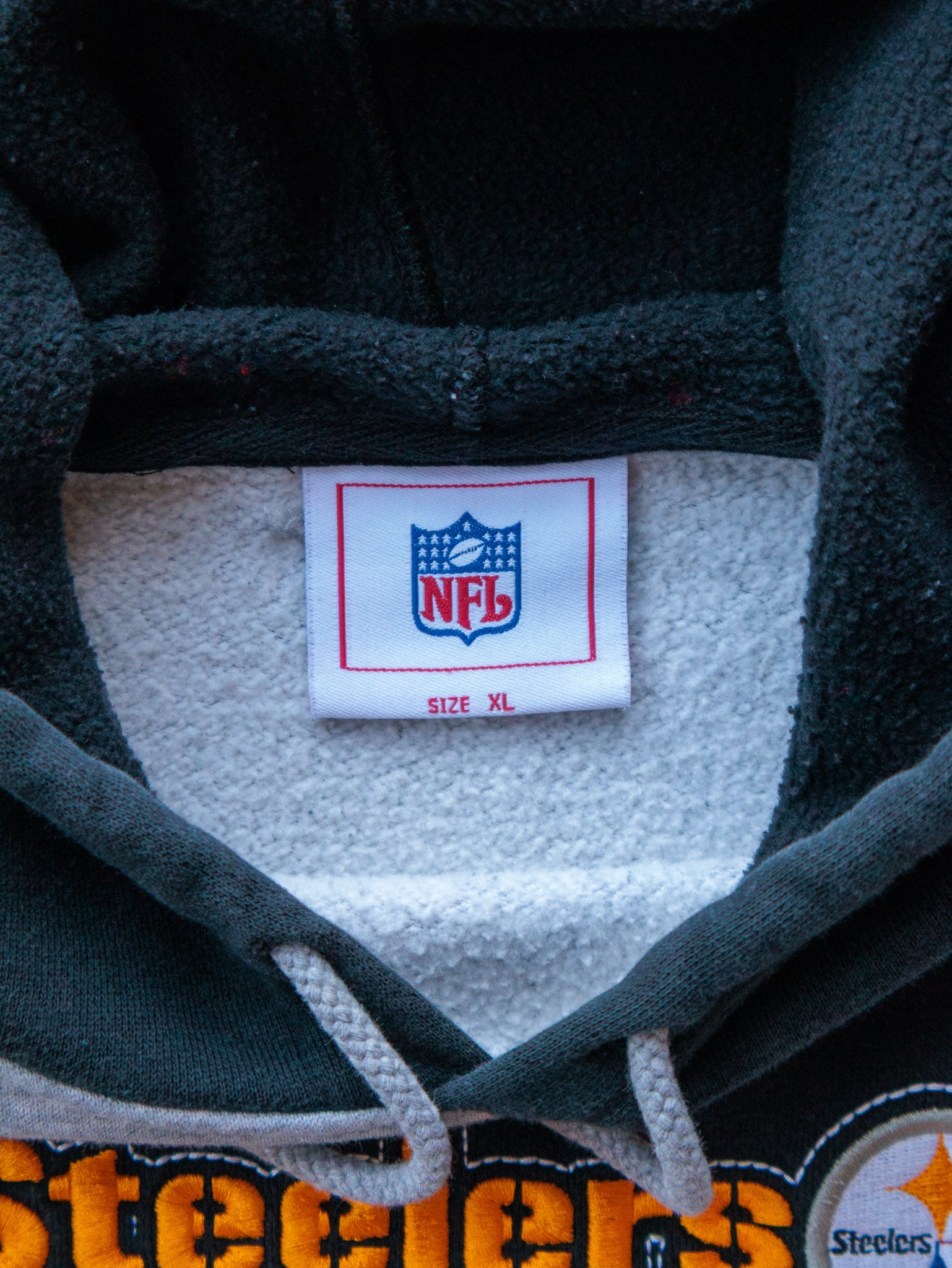 Vintage Grey Two-Tone Pittsburgh Steelers Hoodie (XL)