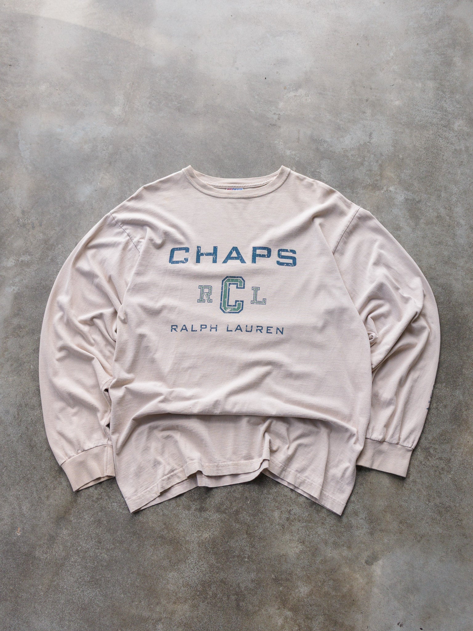 Vintage 90s Beige Chaps Ralph Lauren Long Sleeve (M)