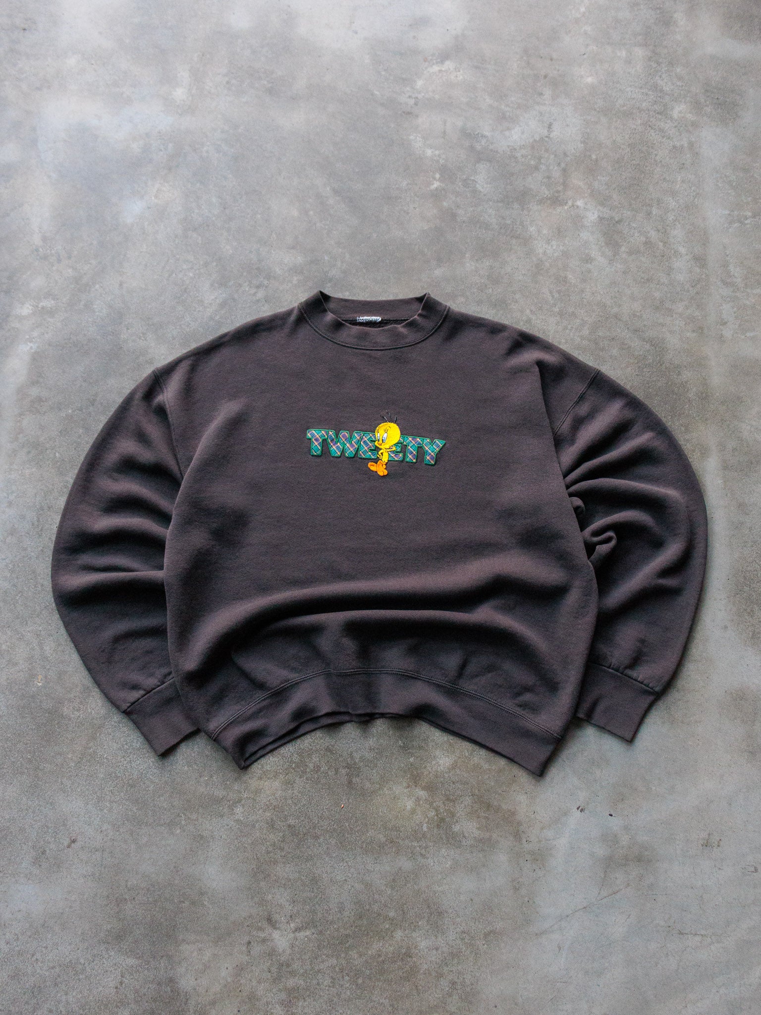 Vintage 90s Faded Black Tweety Bird Sweatshirt (L)