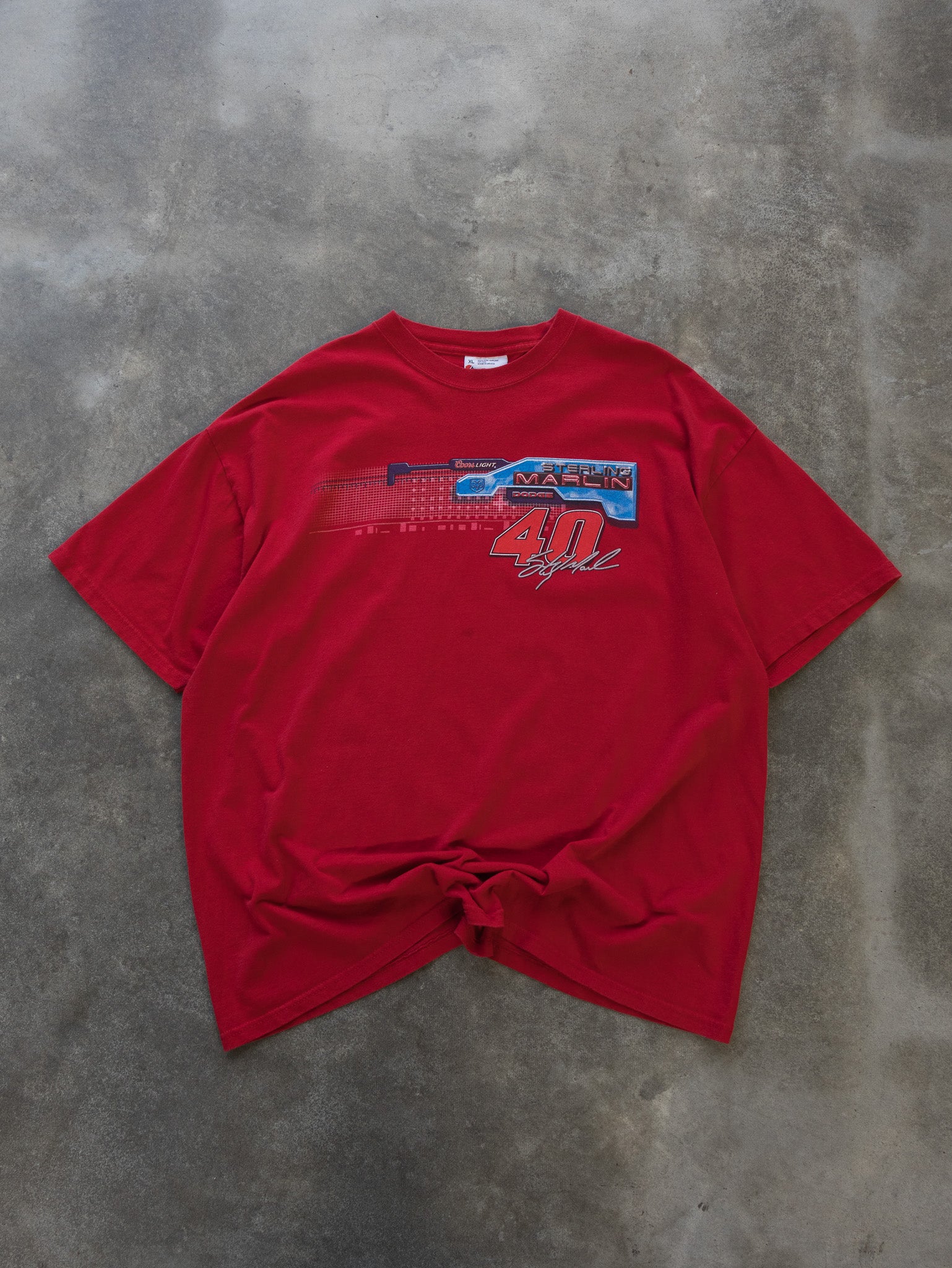 Vintage Red Sterling Marlin NASCAR Tee (XL)