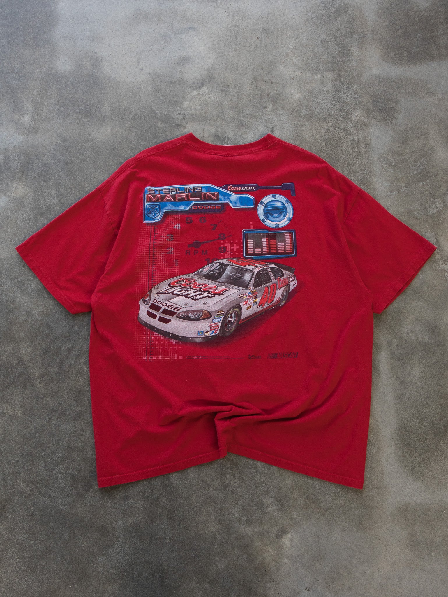 Vintage Red Sterling Marlin NASCAR Tee (XL)
