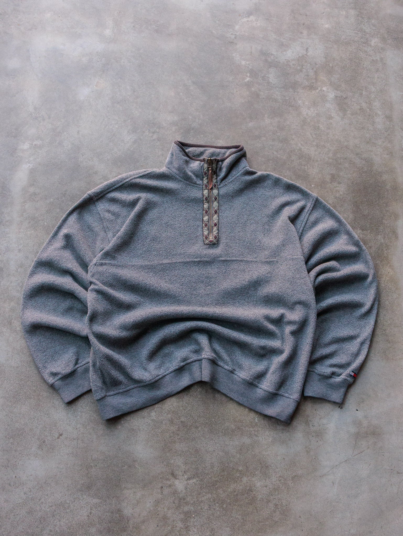 Vintage 90s Grey Tommy Hilfiger Golf Quarter Zip Sweatshirt (L)