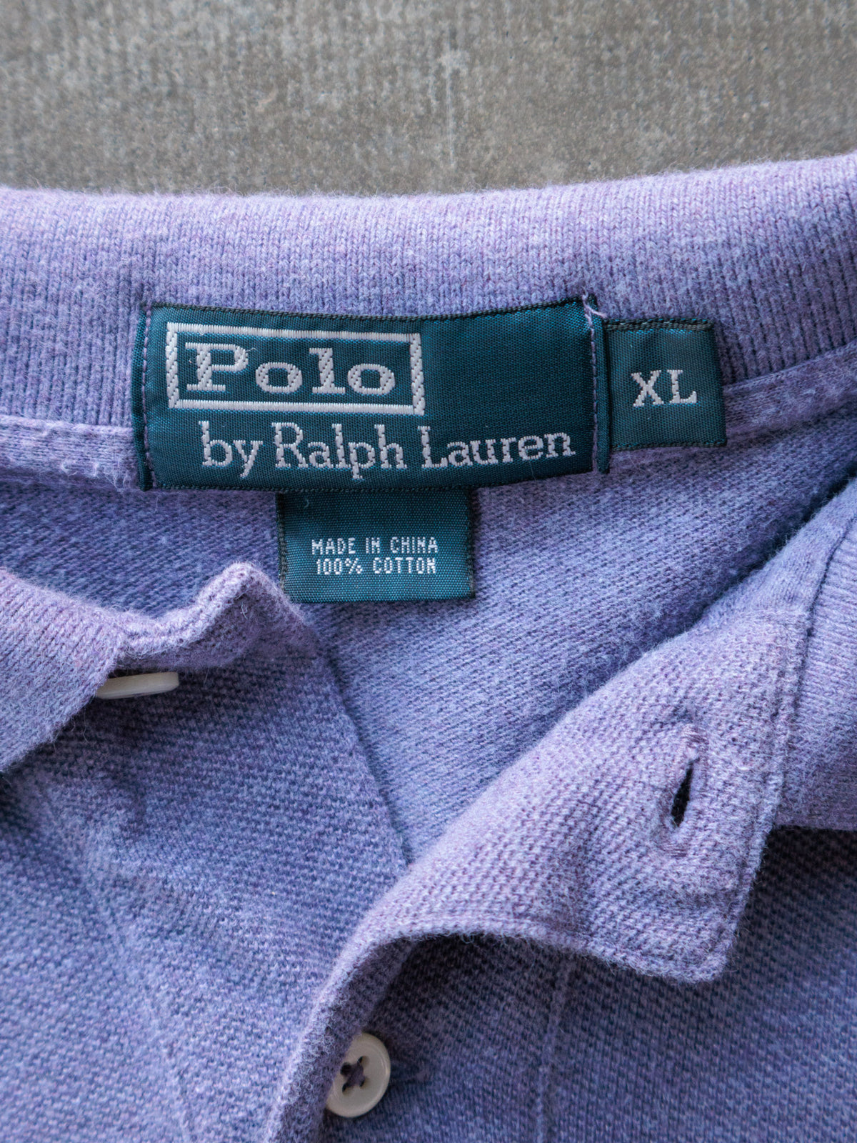 Vintage 90s Purple Polo Ralph Lauren Long Sleeve Polo Shirt (XL)