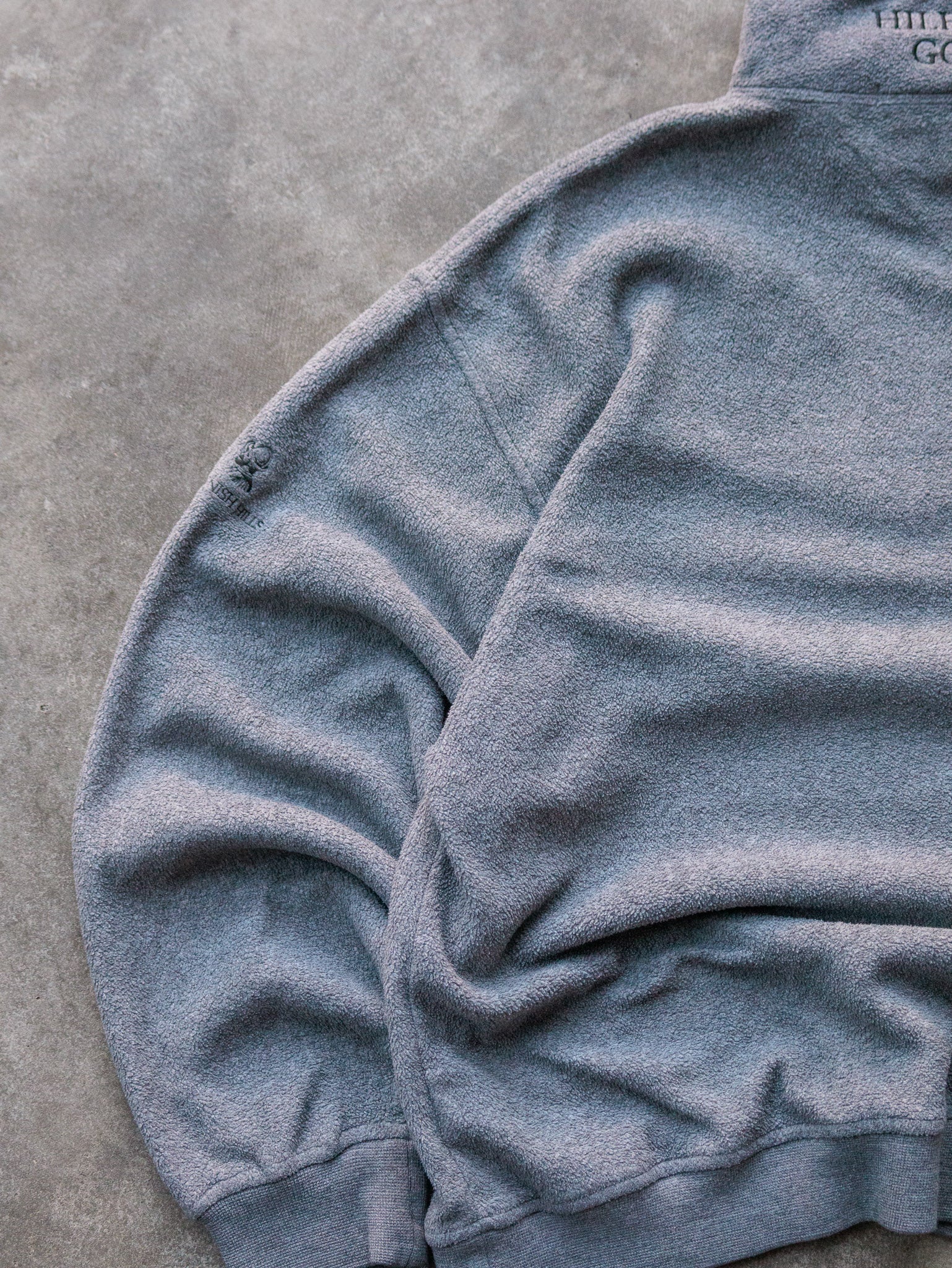 Vintage 90s Grey Tommy Hilfiger Golf Quarter Zip Sweatshirt (L)