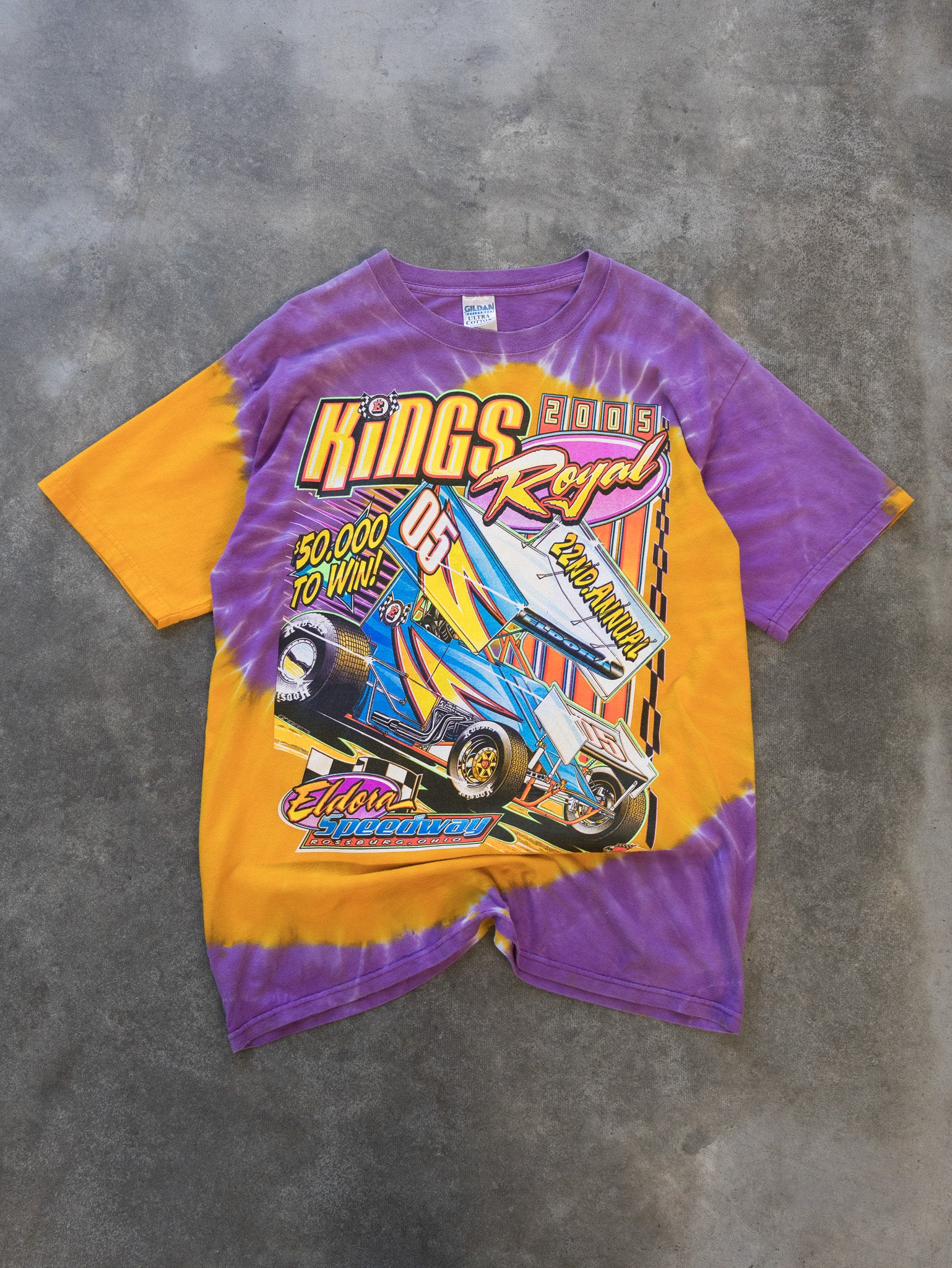 Vintage 2005 Kings Royal Eldora Speedway Tie-Dye Tee (L)