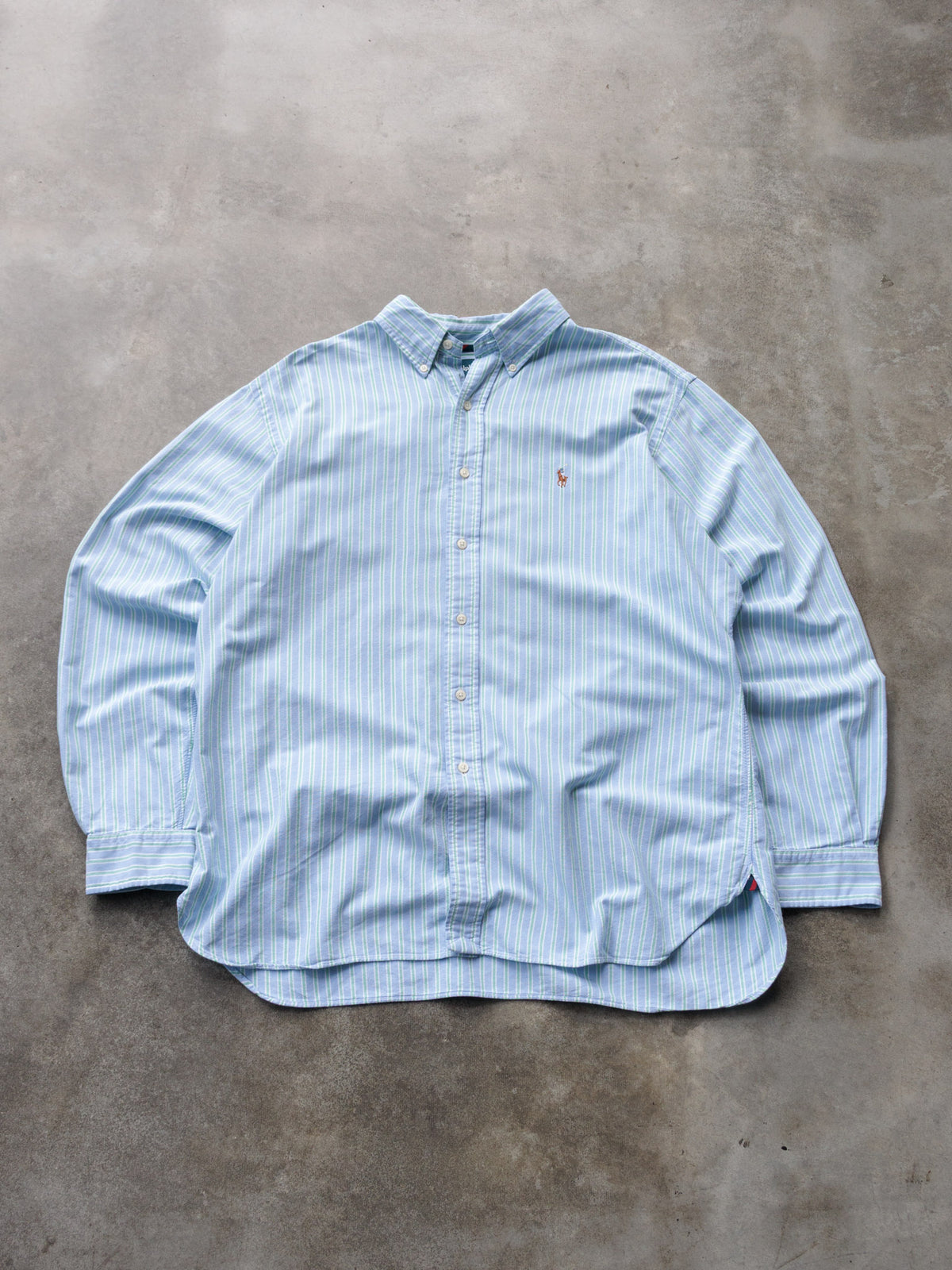 Vintage 00s Blue Striped Ralph Lauren Shirt (XL)