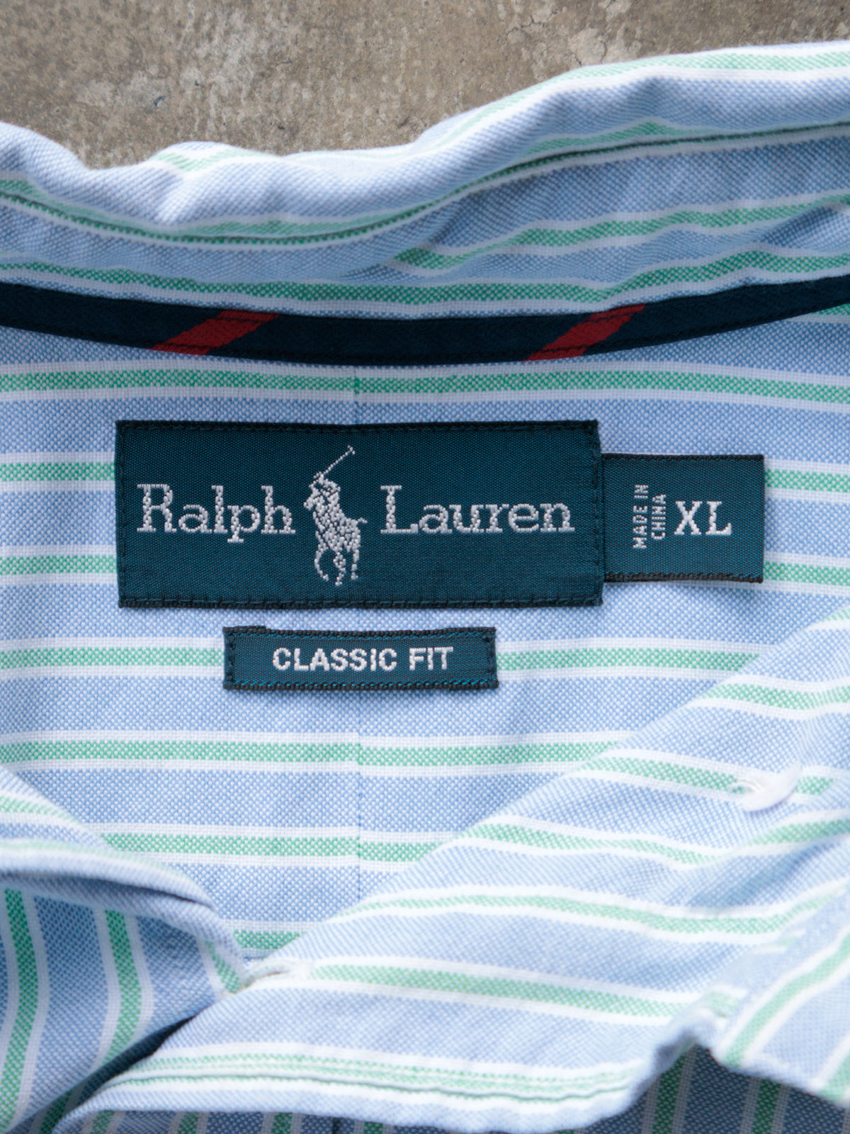 Vintage 00s Blue Striped Ralph Lauren Shirt (XL)