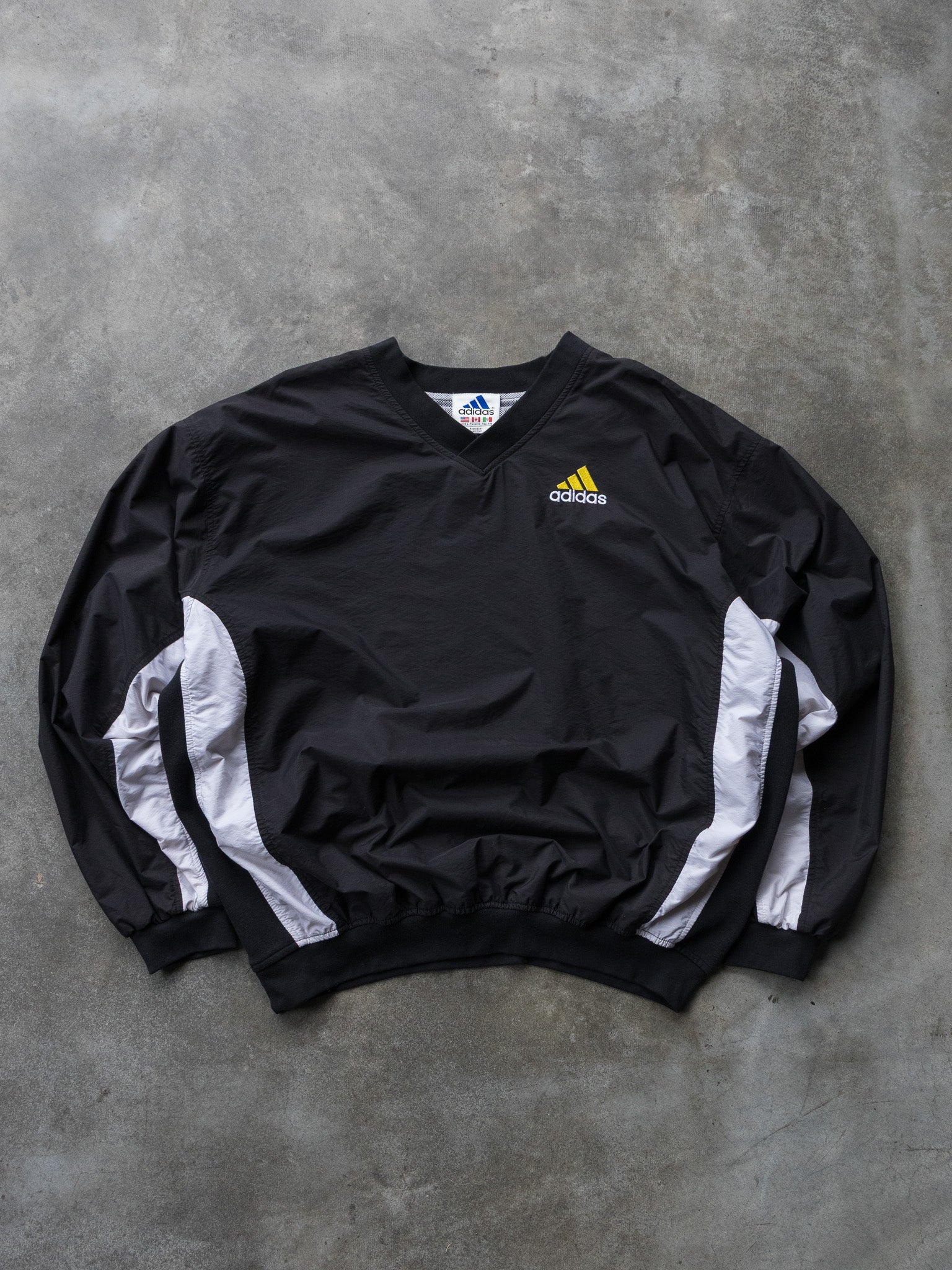 Vintage 90s Black Adidas Panel Pullover Jacket (L)