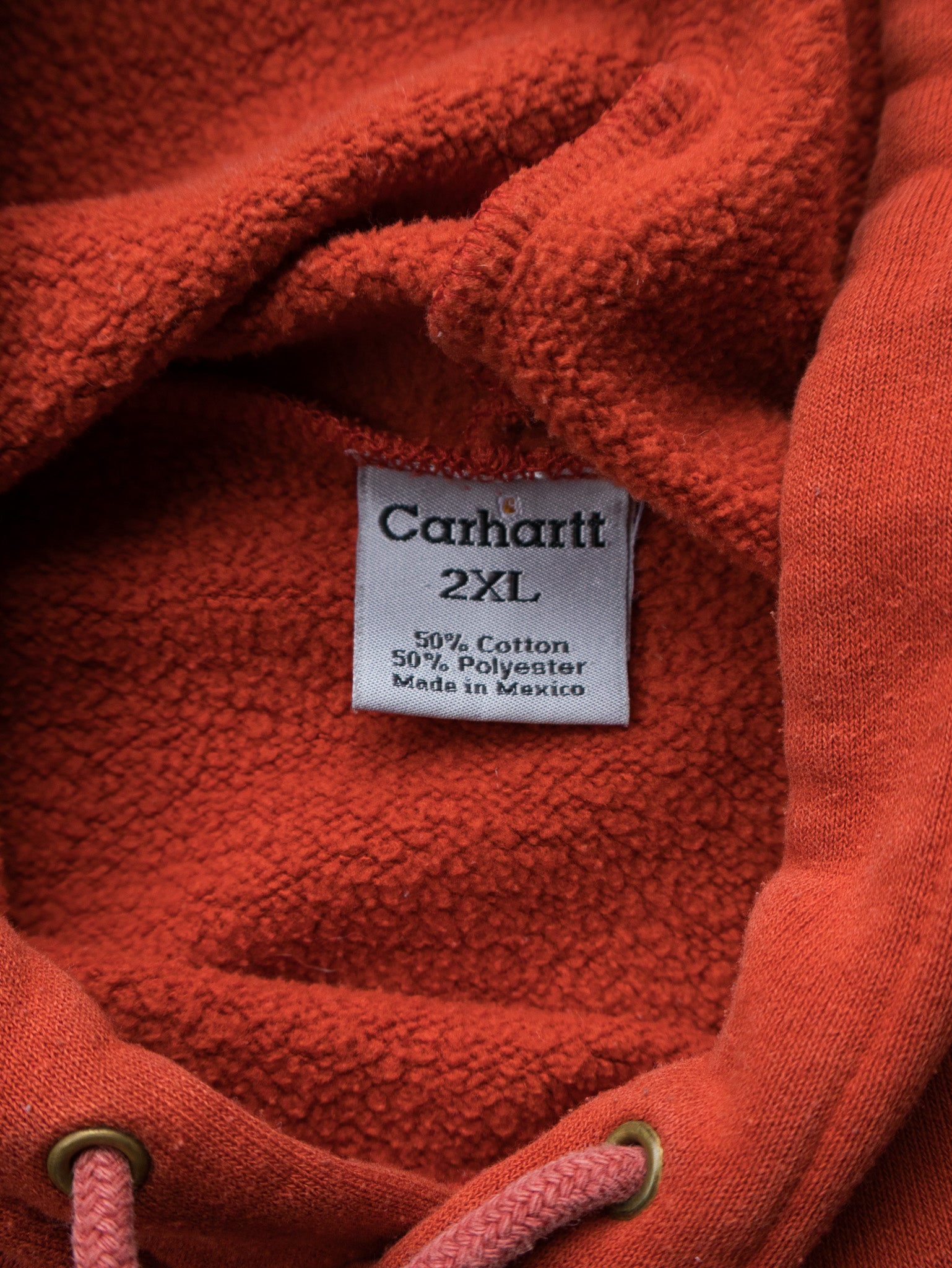 Vintage Orange Carhartt Spell Out Hoodie (2XL)