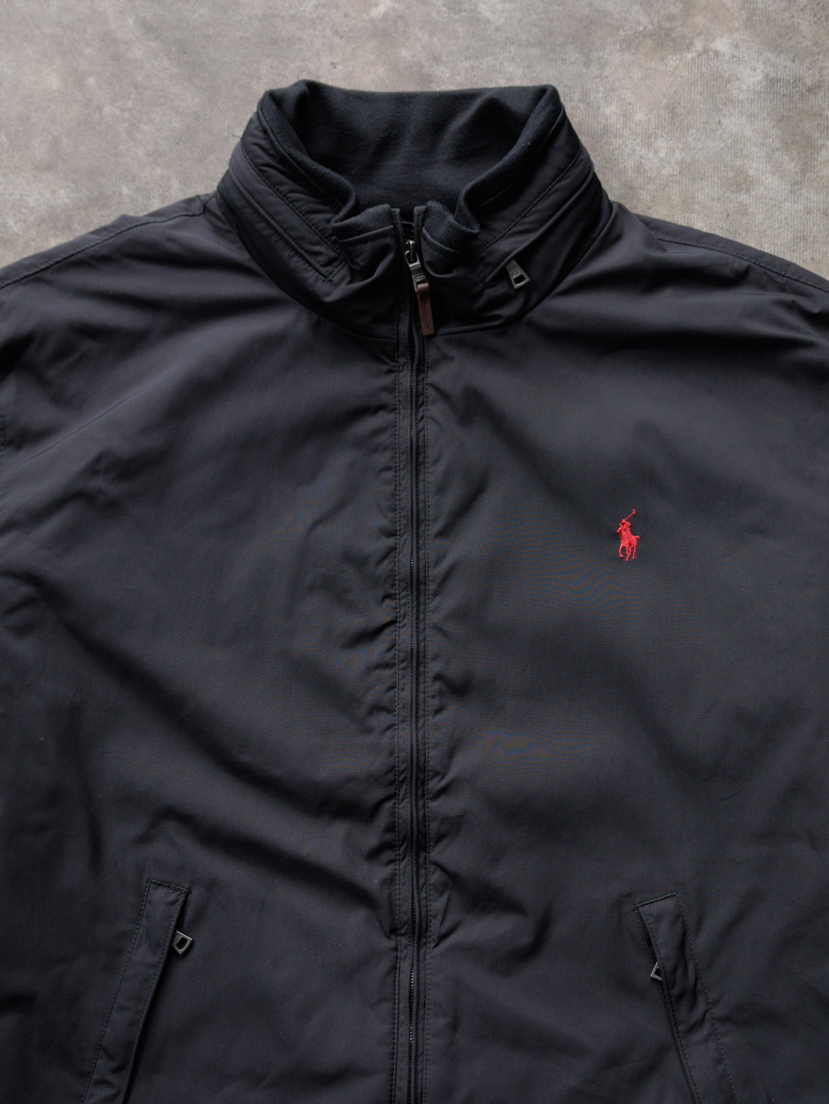 Vintage Black Polo Ralph Lauren Hooded Jacket (2XL)