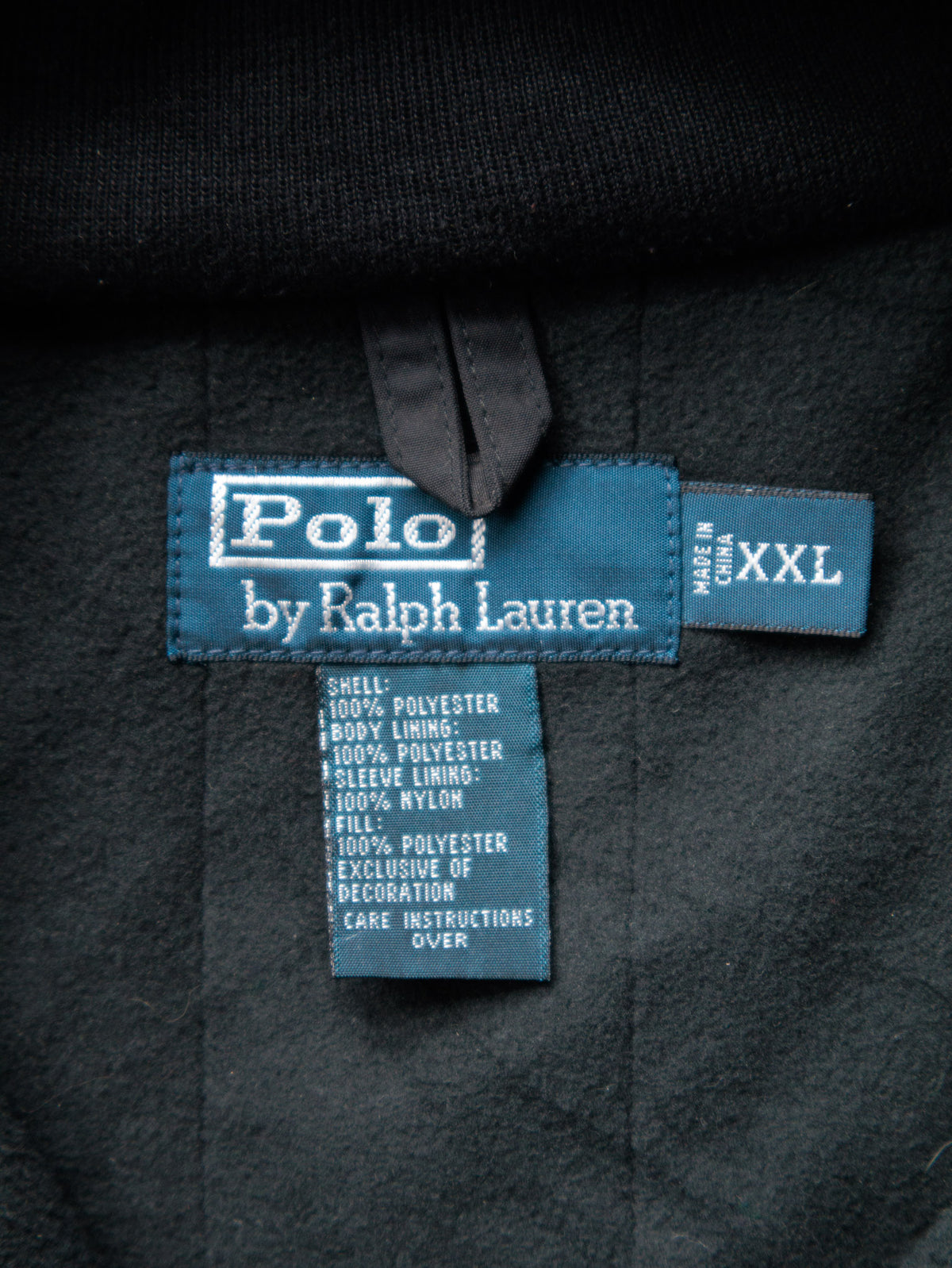 Vintage Black Polo Ralph Lauren Hooded Jacket (2XL)