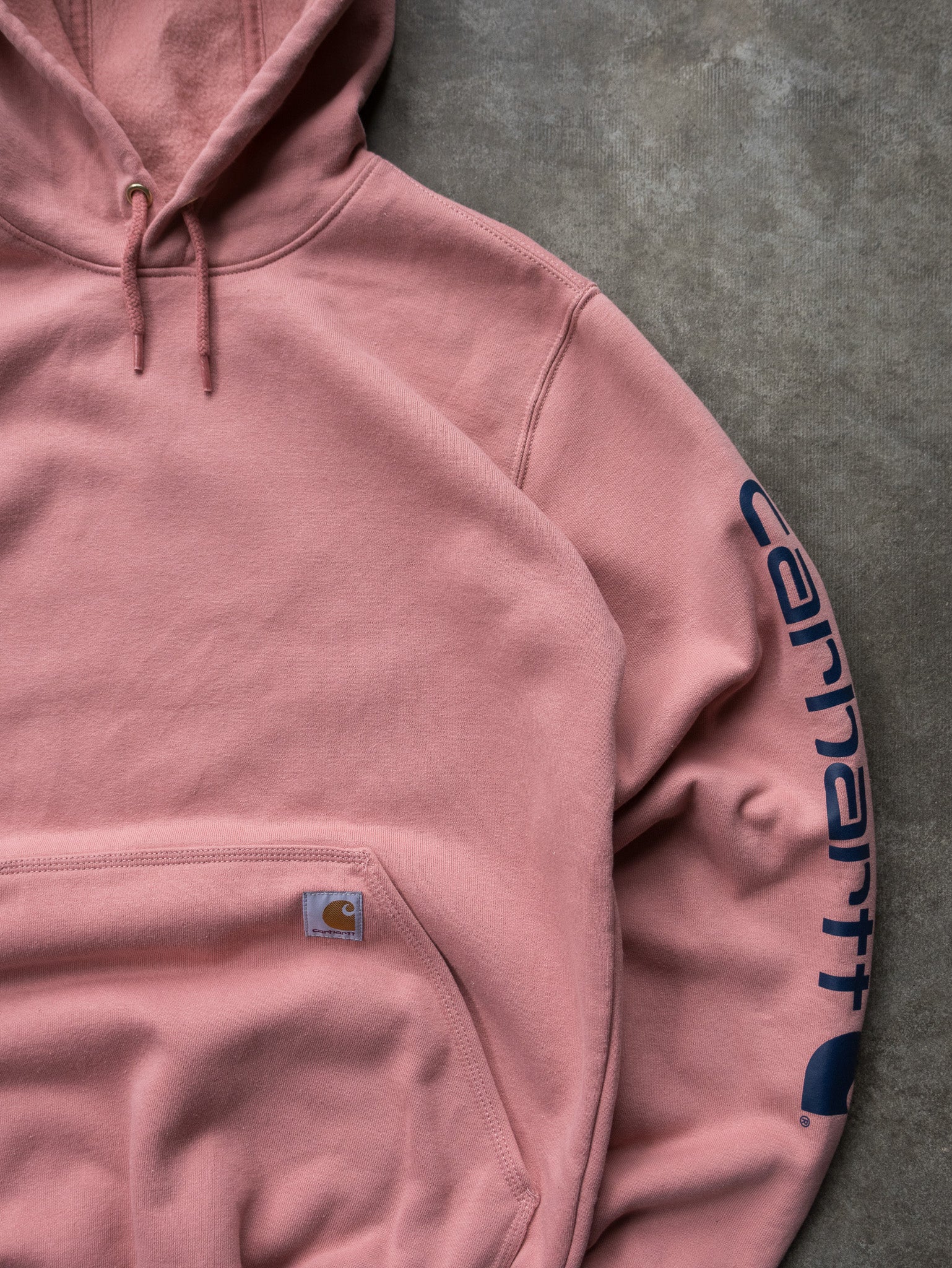 Vintage Pink Carhartt Spell Out Hoodie (S)