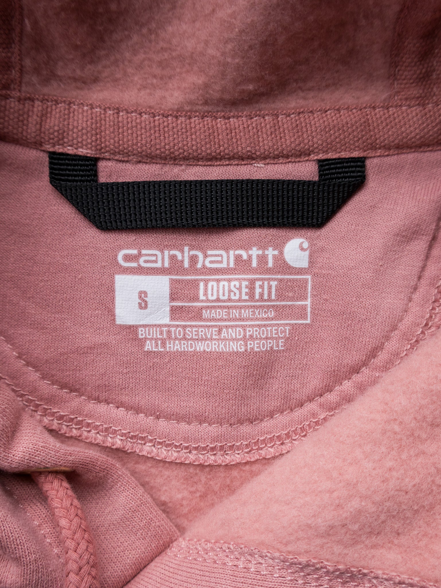 Vintage Pink Carhartt Spell Out Hoodie (S)