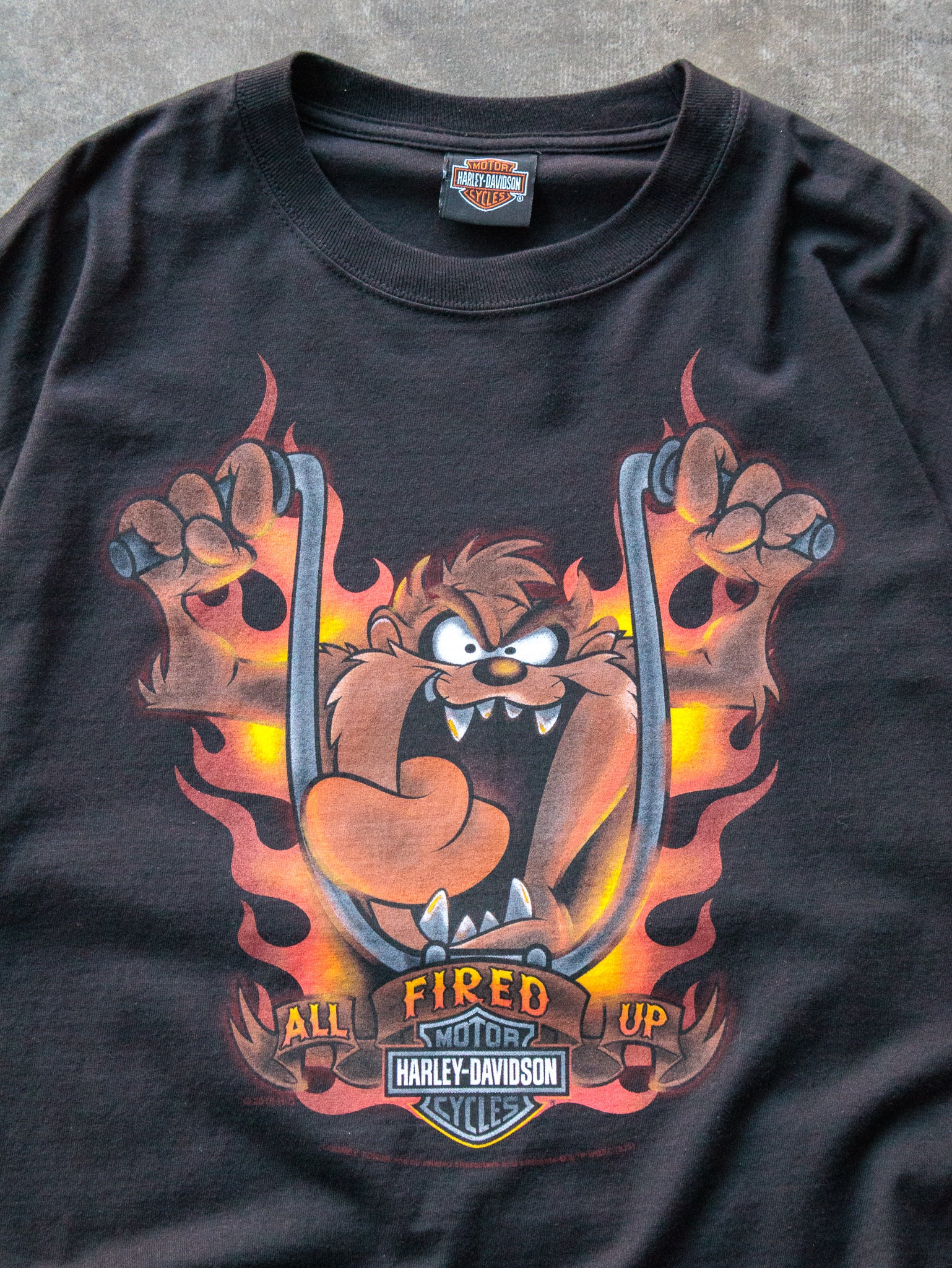 Vintage Black Harley-Davidson Looney Tunes Taz Tee (L)