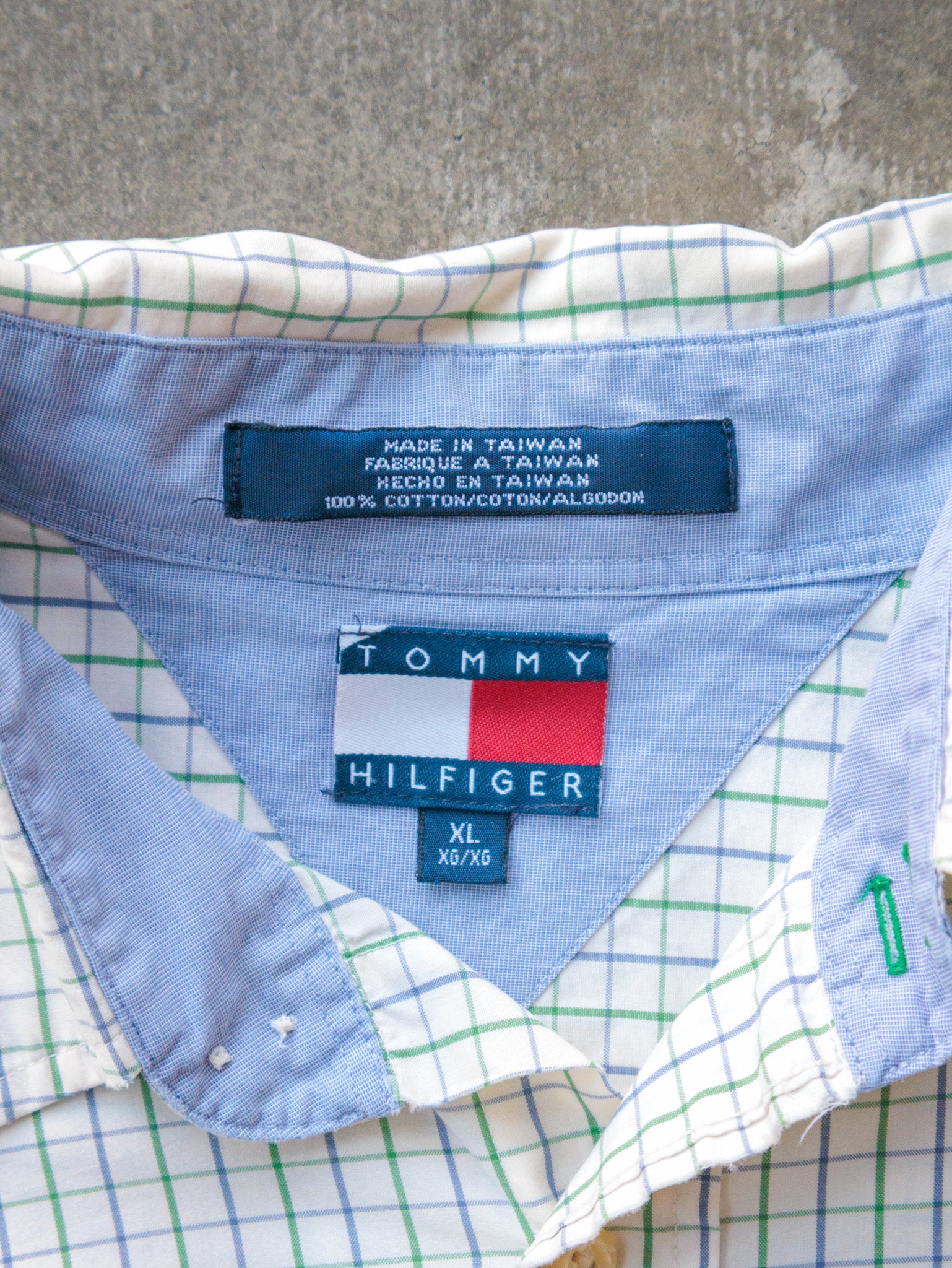 Vintage 90s Off-White Tommy Hilfiger Check Shirt (XL)