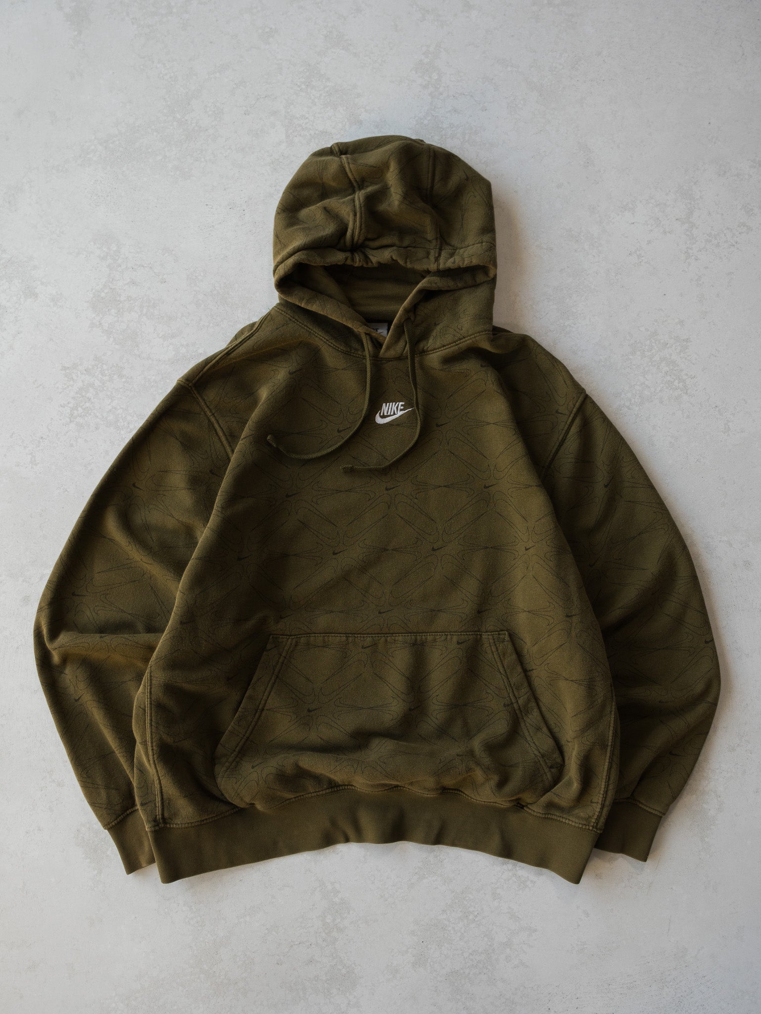 Vintage Nike Logo Khaki Graphic Hoodie (2XL)