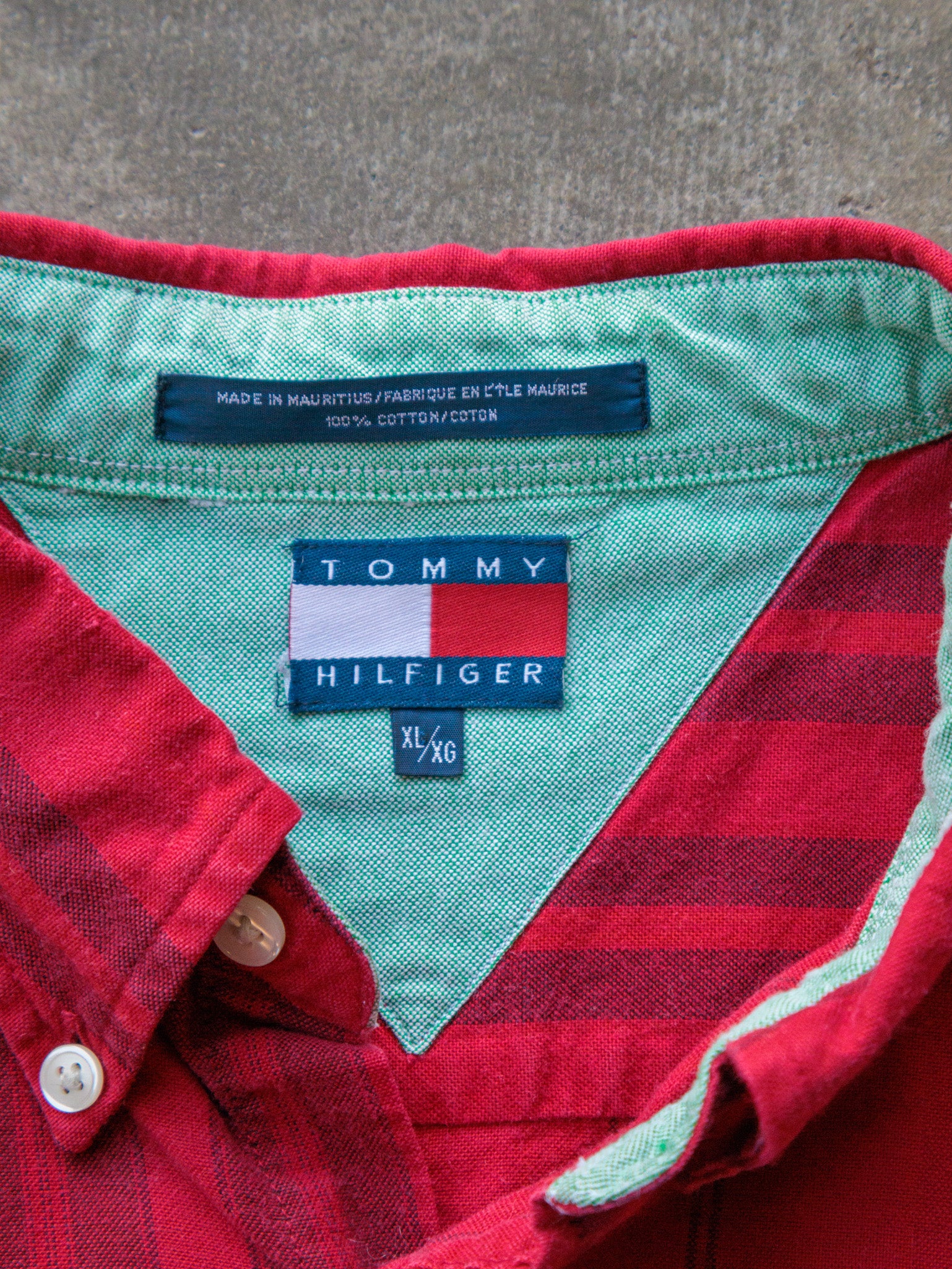 Vintage 90s Red Tommy Hilfiger Shirt (XL)