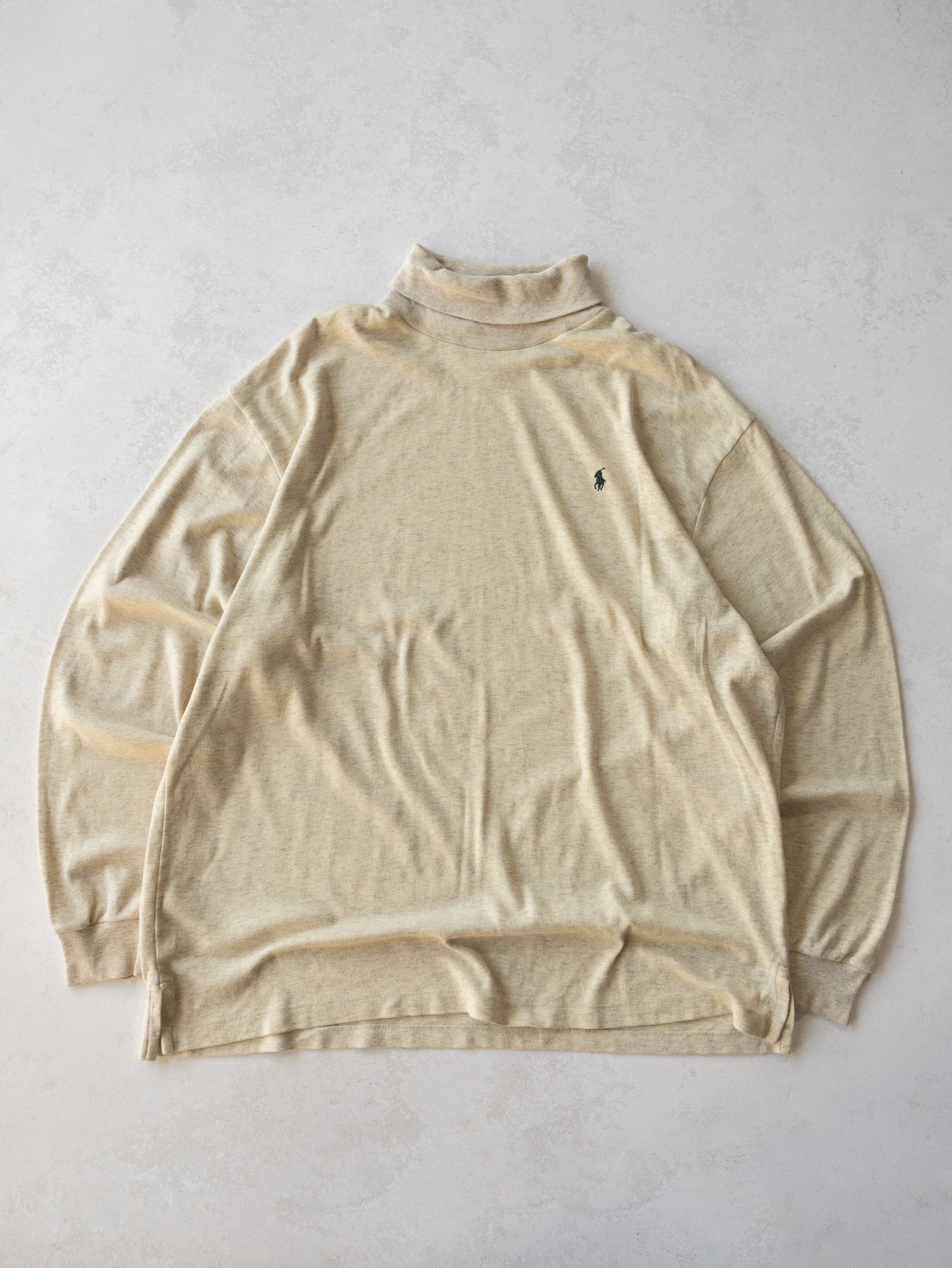 Vintage '90s Ralph Lauren Cream Turtle Neck Shirt (2XL)