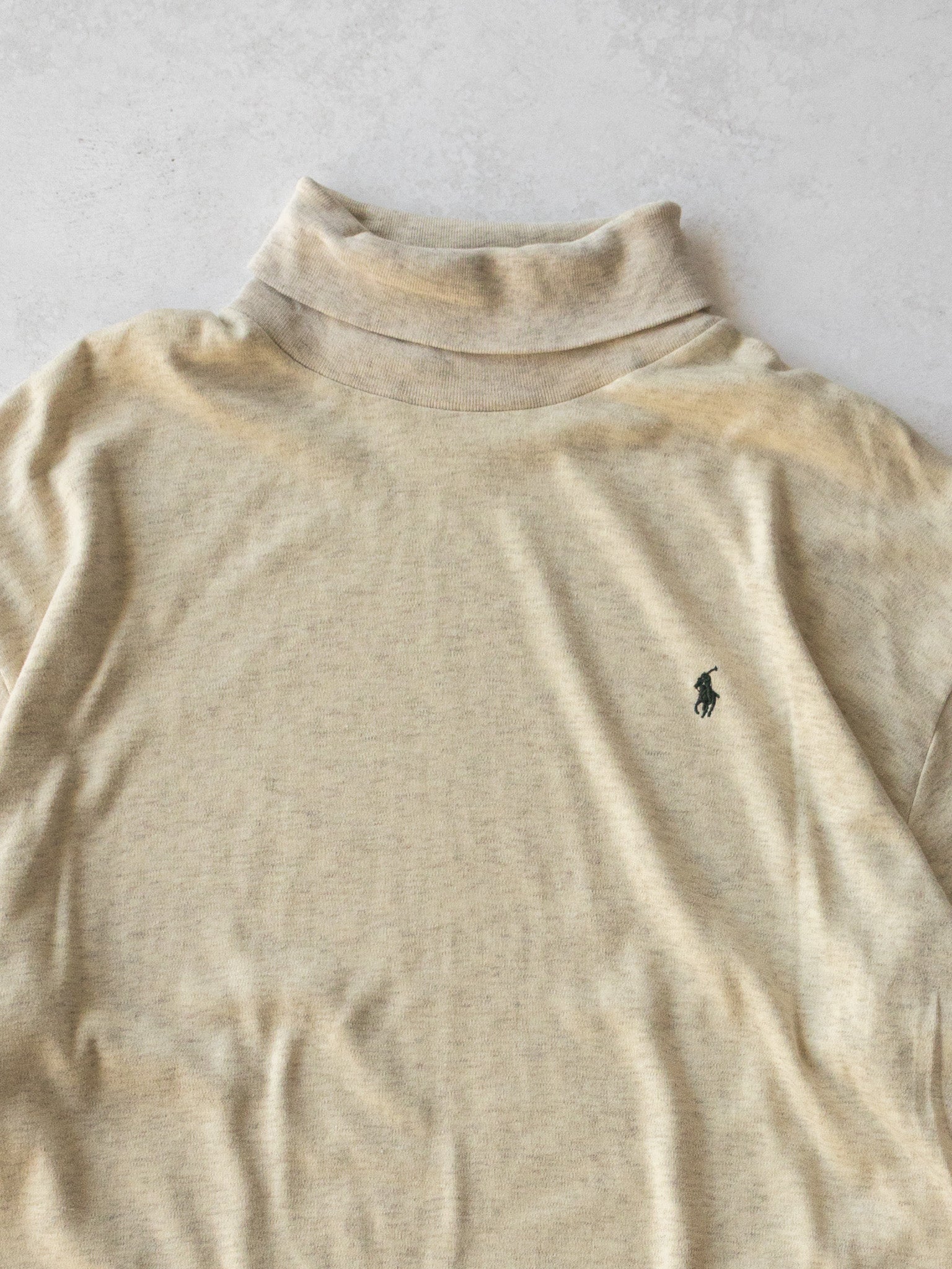 Vintage '90s Ralph Lauren Cream Turtle Neck Shirt (2XL)