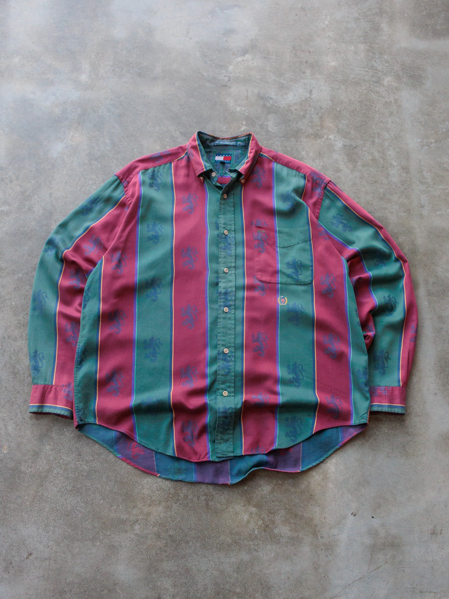 Vintage 90s Multicolor Tommy Hilfiger Shirt (M)