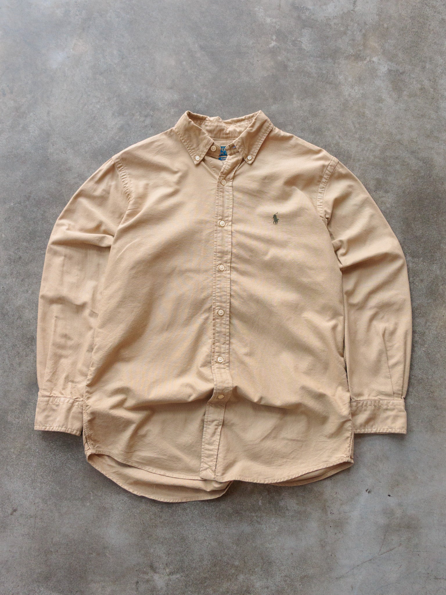 Vintage Beige Polo Ralph Lauren Shirt (M)