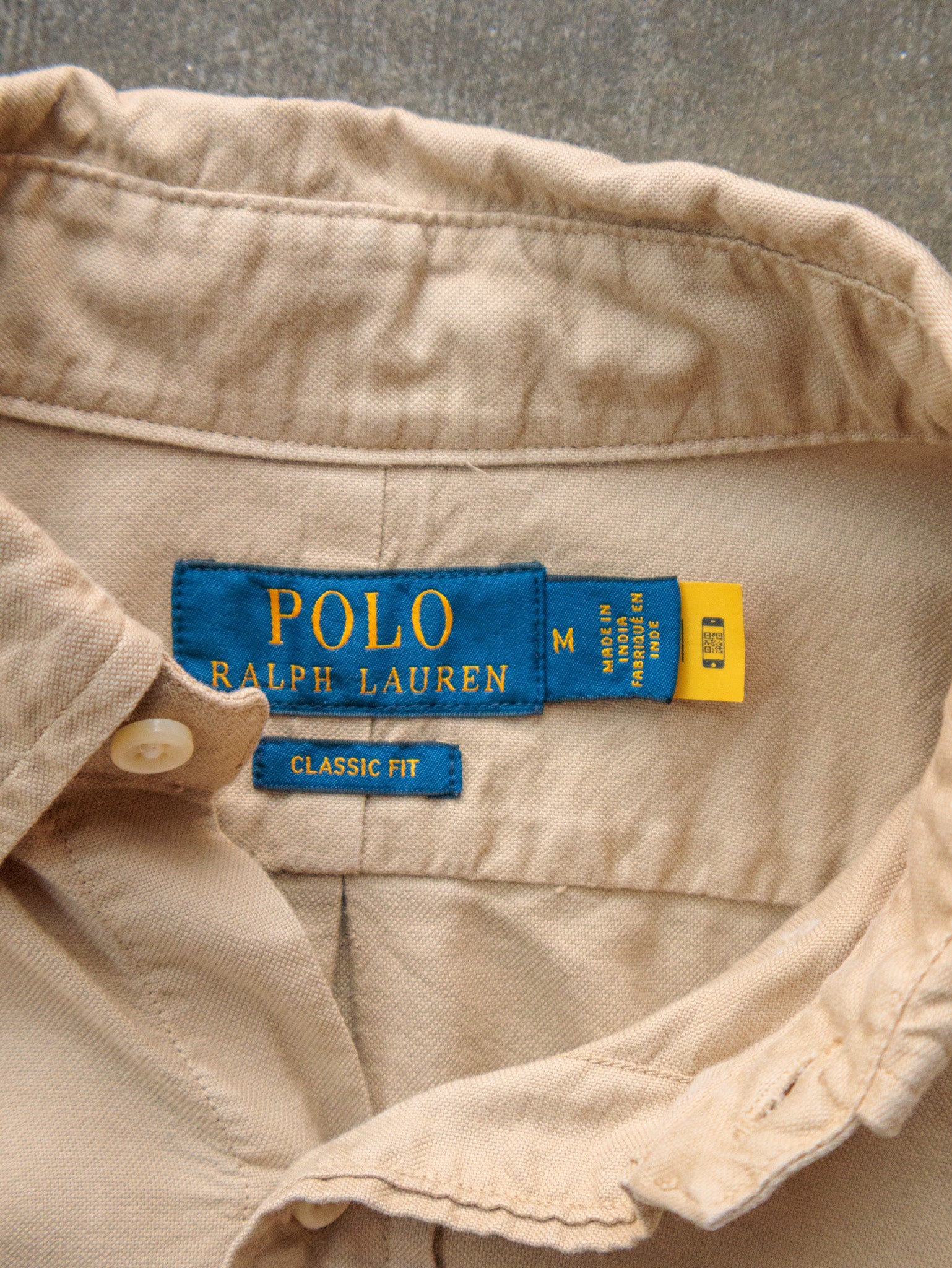 Vintage Beige Polo Ralph Lauren Shirt (M)