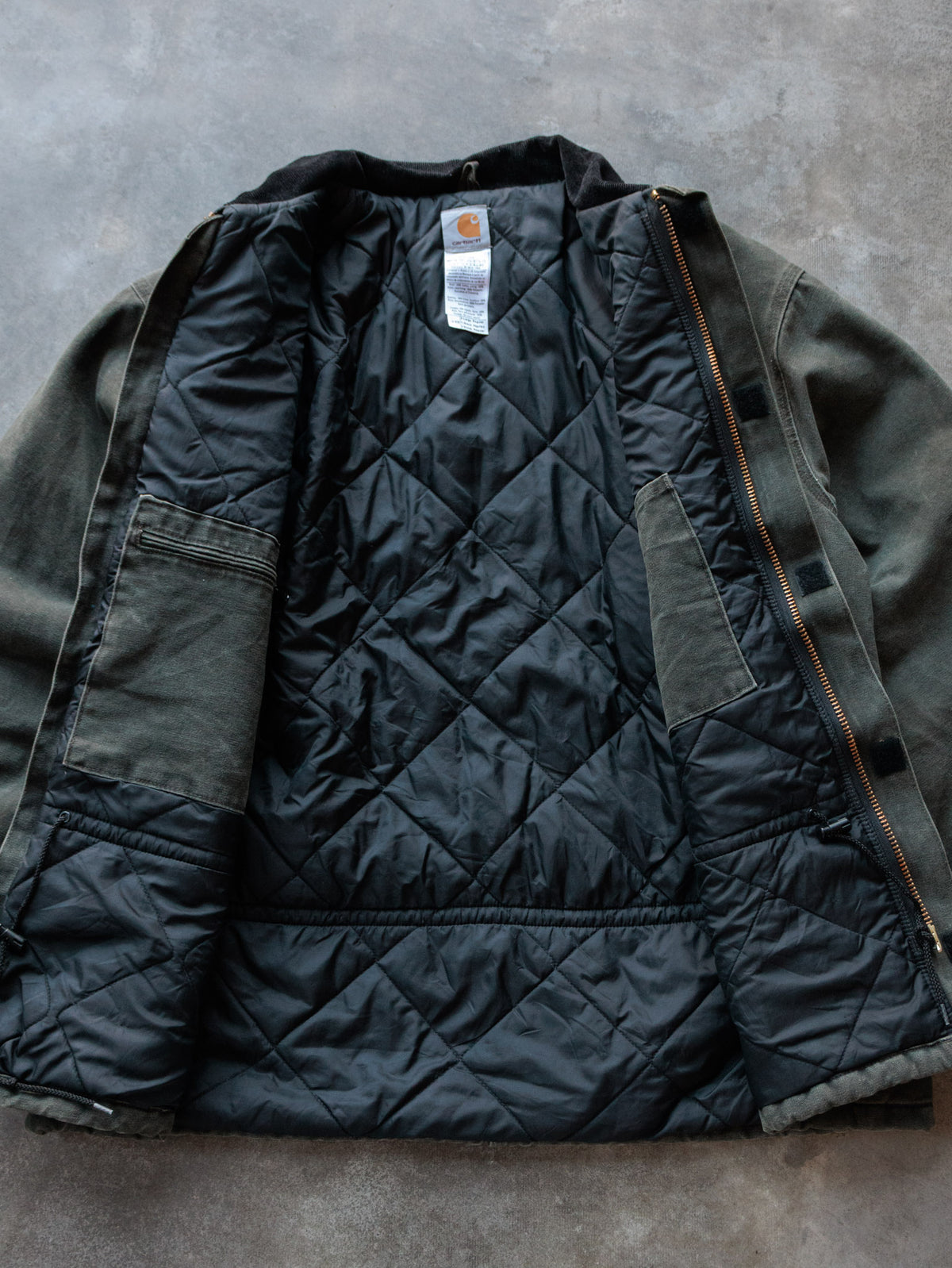 Vintage Green Carhartt Best Vinyl Traditional Coat (XL)
