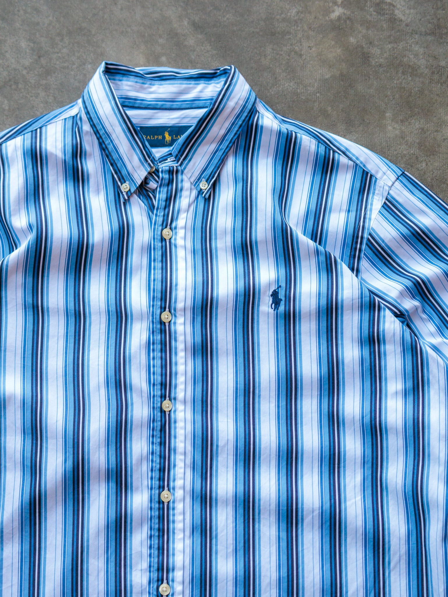 Vintage 00s Blue Striped Ralph Lauren Shirt (L)