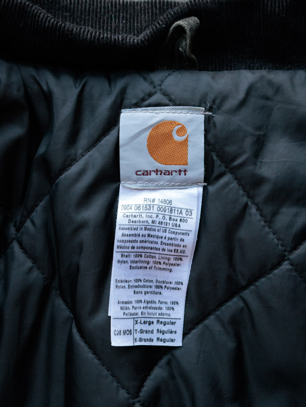 Vintage Green Carhartt Best Vinyl Traditional Coat (XL)