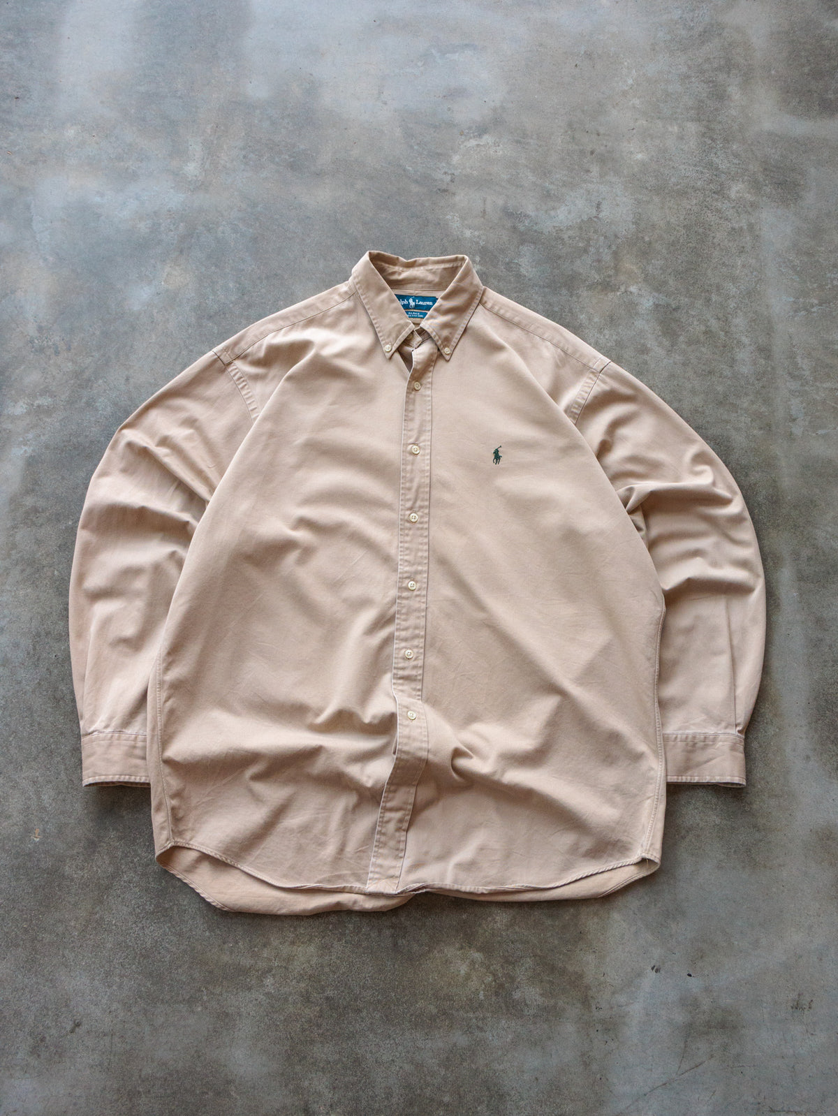 Vintage 90s Beige Ralph Lauren Shirt (L)