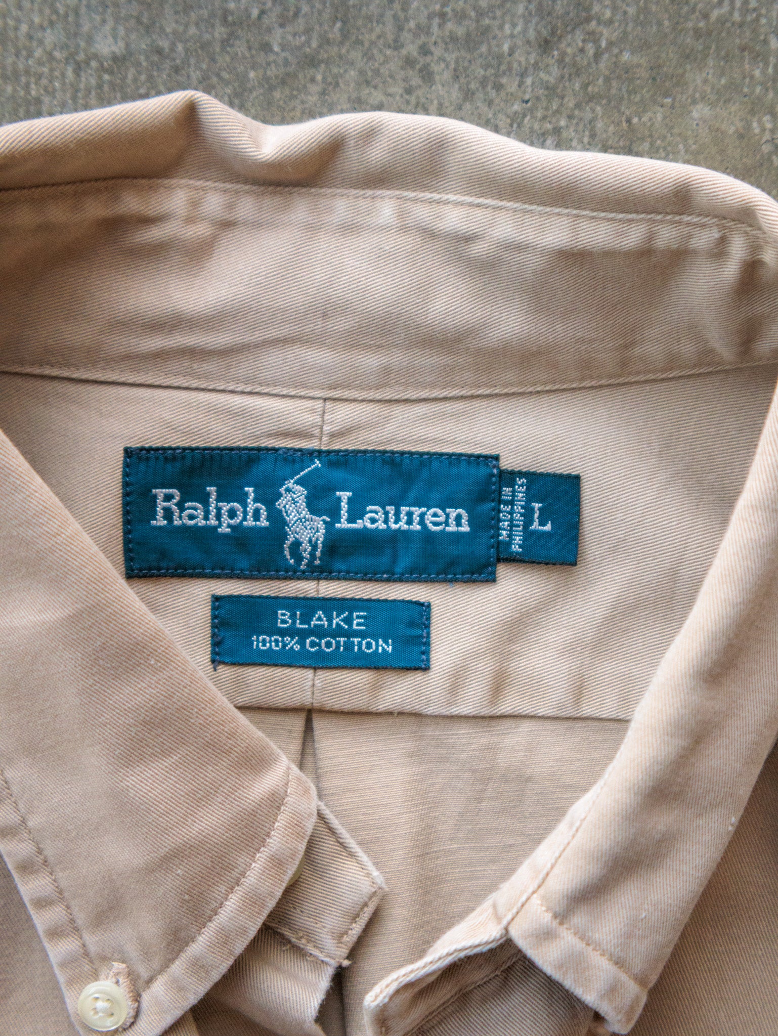Vintage 90s Beige Ralph Lauren Shirt (L)