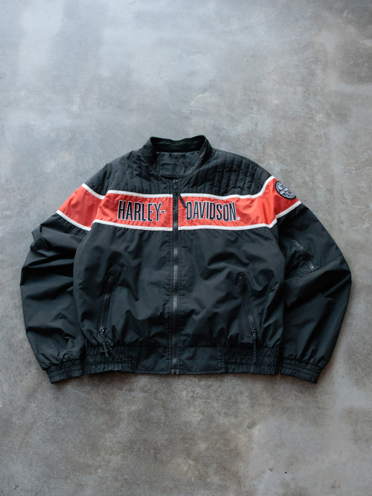 Vintage 90s Black Harley-Davidson Racing Jacket (M)