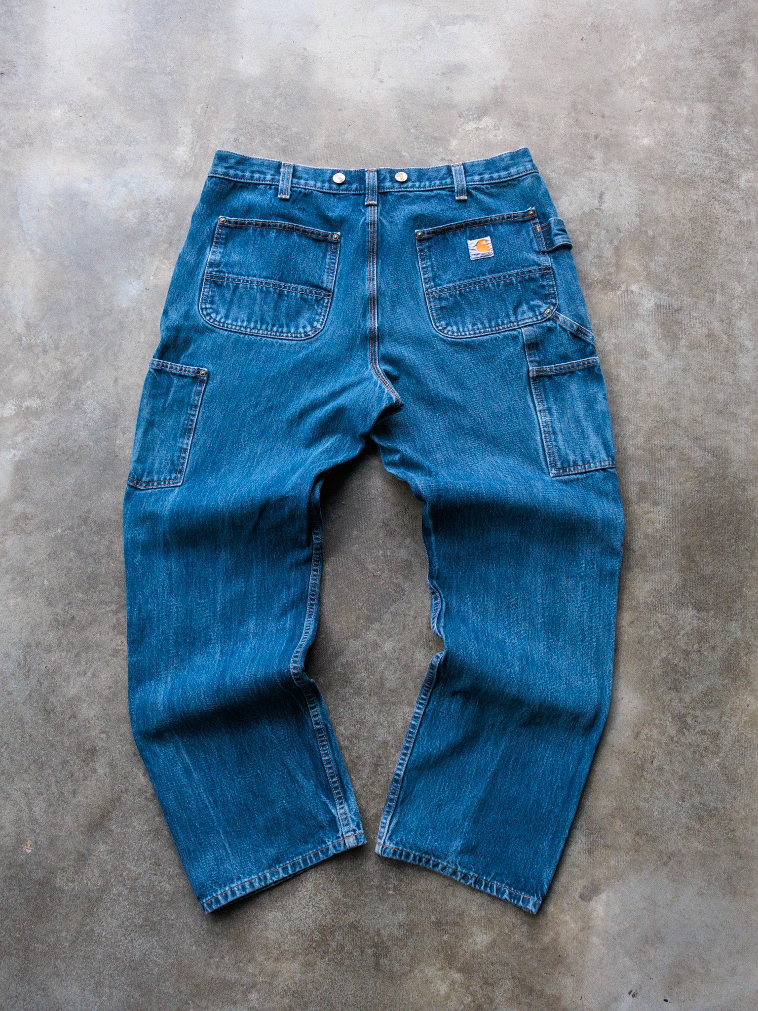 Vintage Blue Carhartt Double Knee Carpenter Jeans (W36)