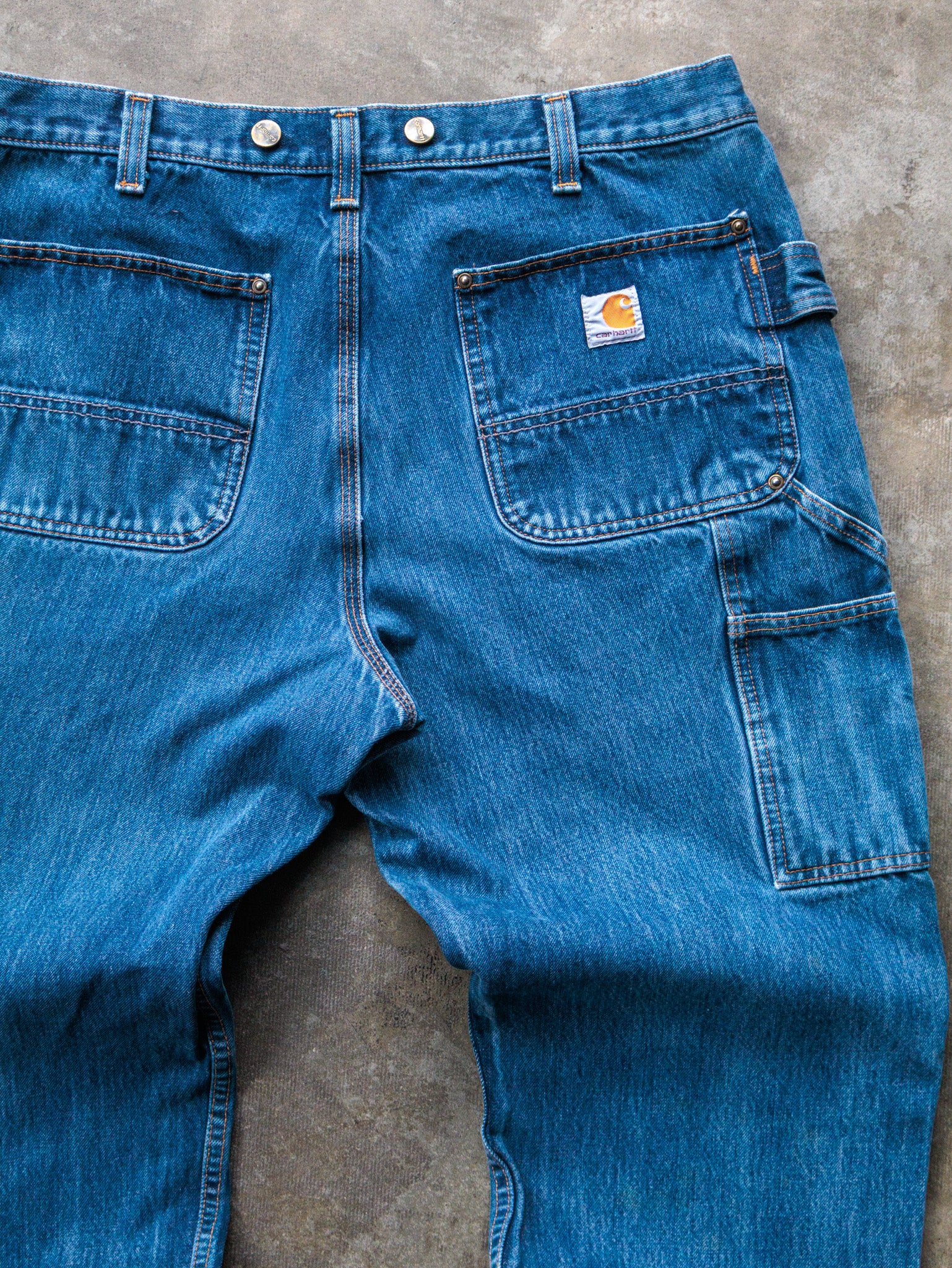 Vintage Blue Carhartt Double Knee Carpenter Jeans (W36)