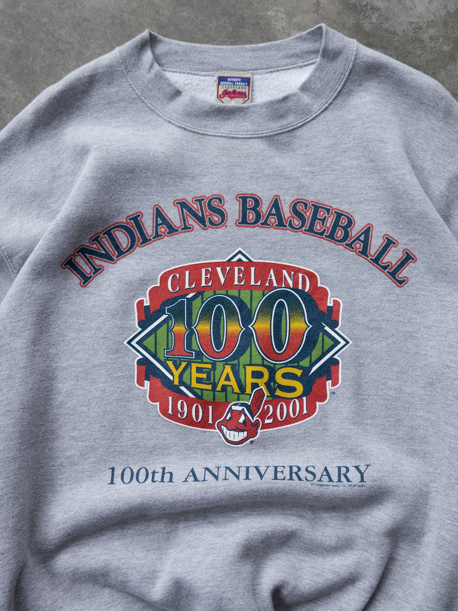 Vintage 2001 Cleveland Indians MLB 100th Anniversary Sweatshirt (L)
