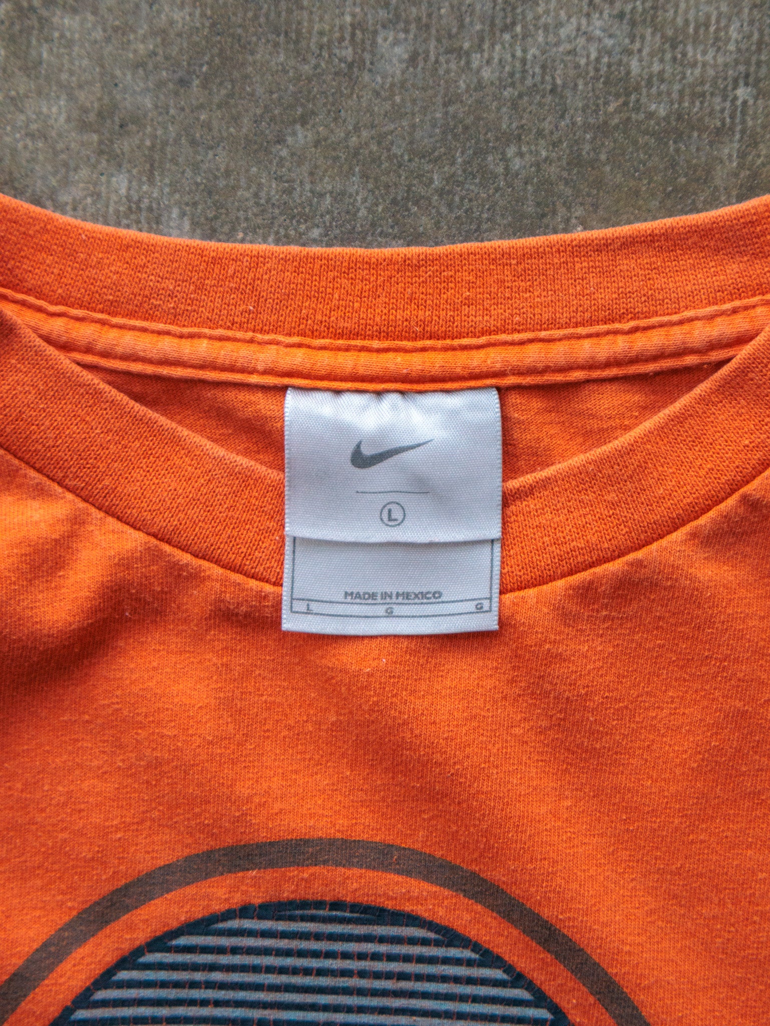 Vintage 00s Orange Nike Athletics Graphic Tee (L)