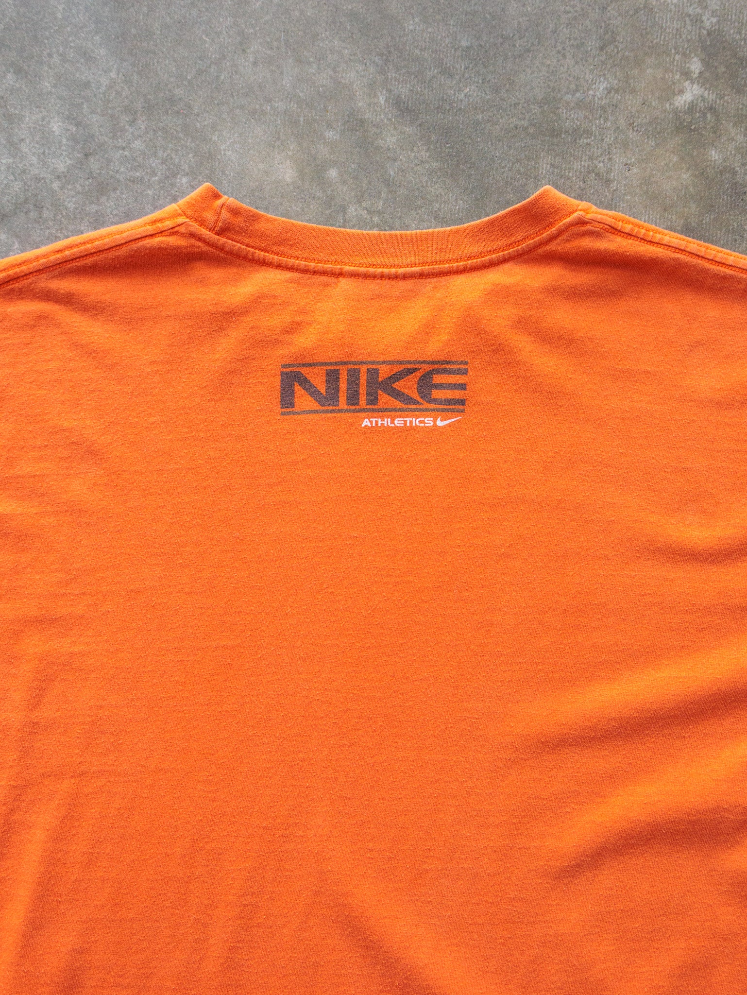 Vintage 00s Orange Nike Athletics Graphic Tee (L)
