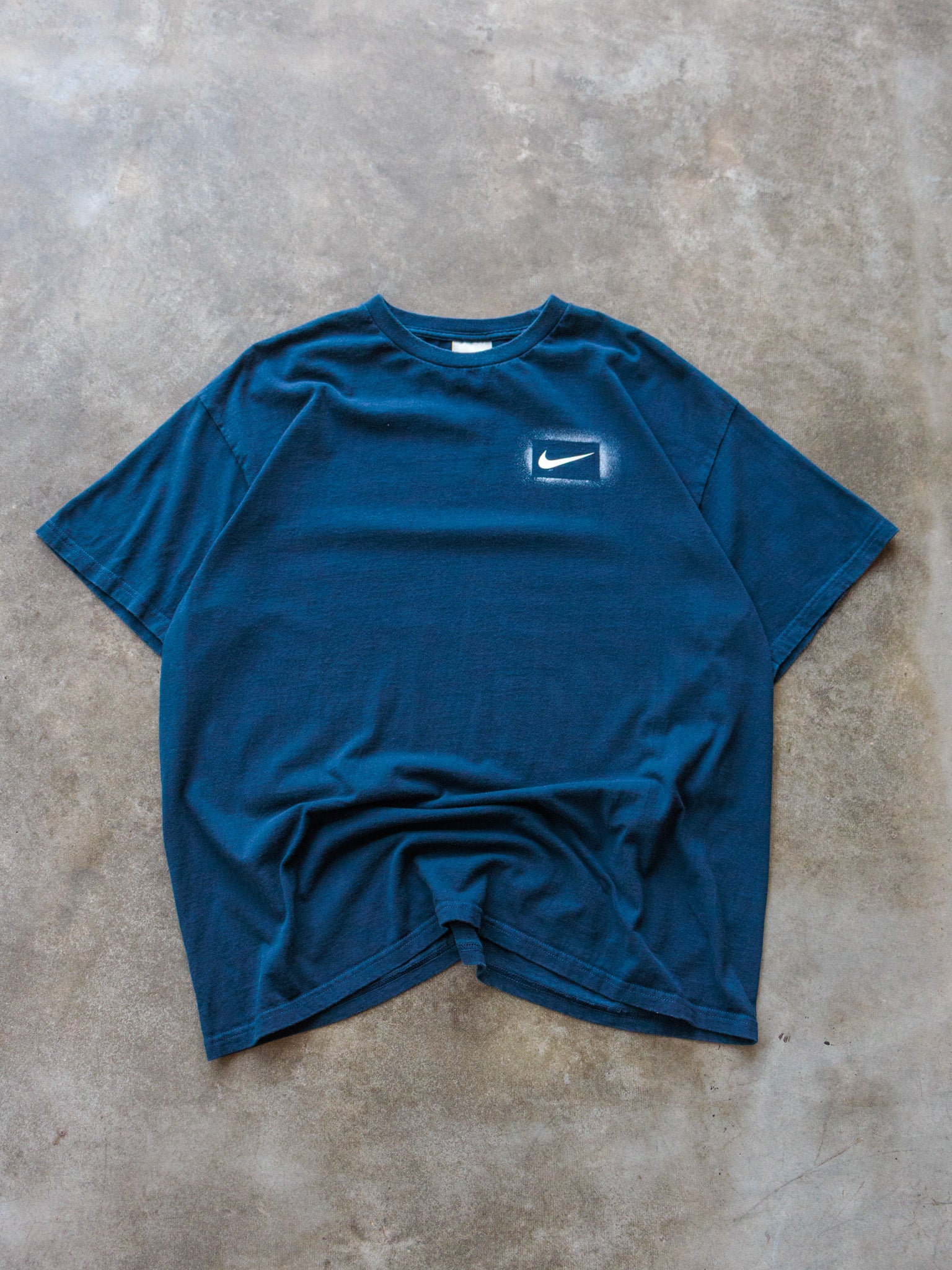 Vintage 00s Teal Nike Swoosh Graphic Tee (XL)