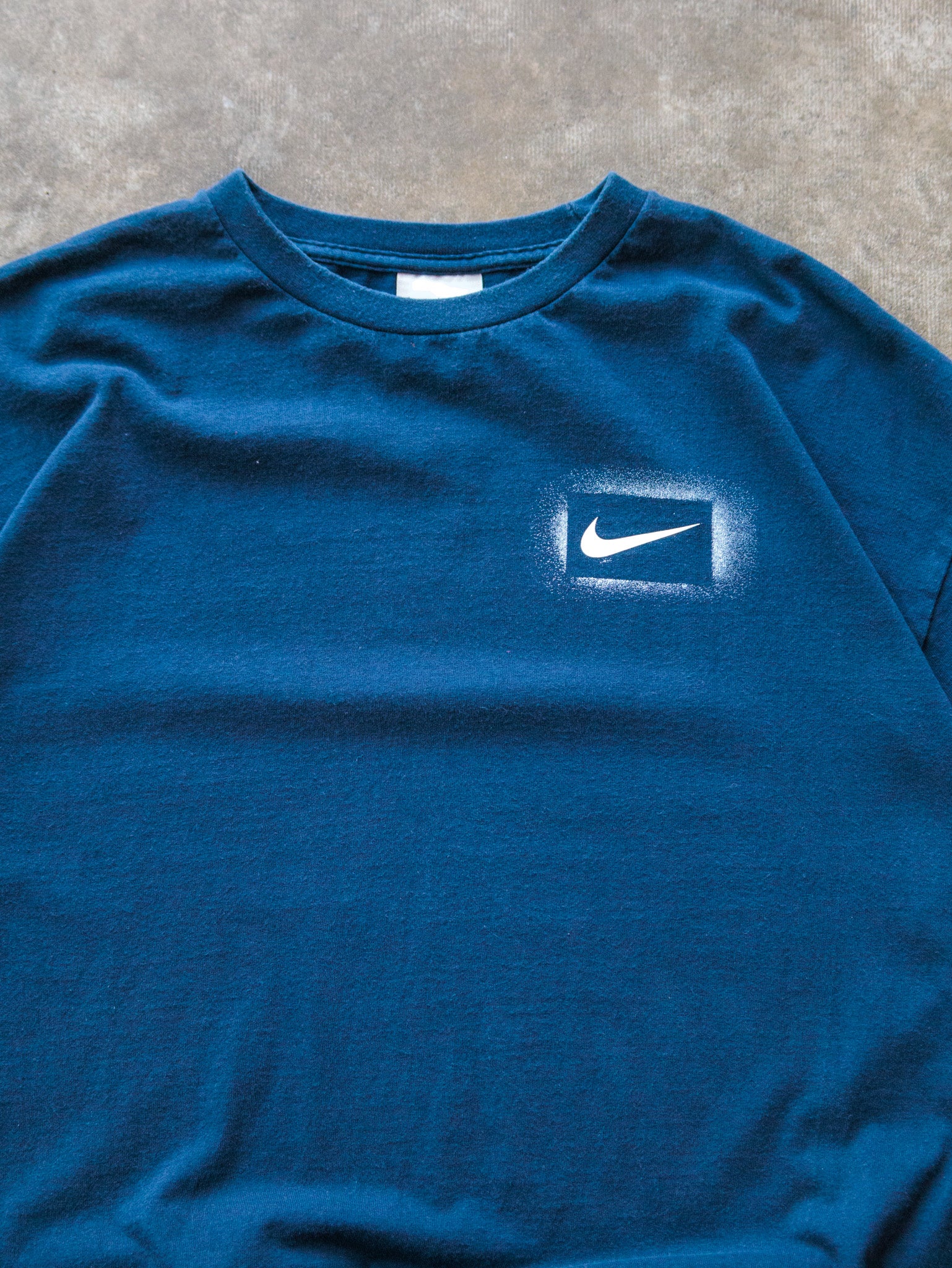 Vintage 00s Teal Nike Swoosh Graphic Tee (XL)