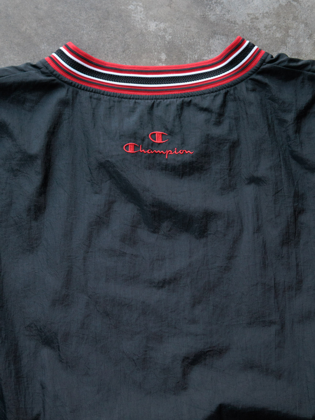 Vintage 00s Black Champion Maryland V-Neck Pullover Jacket (2XL)
