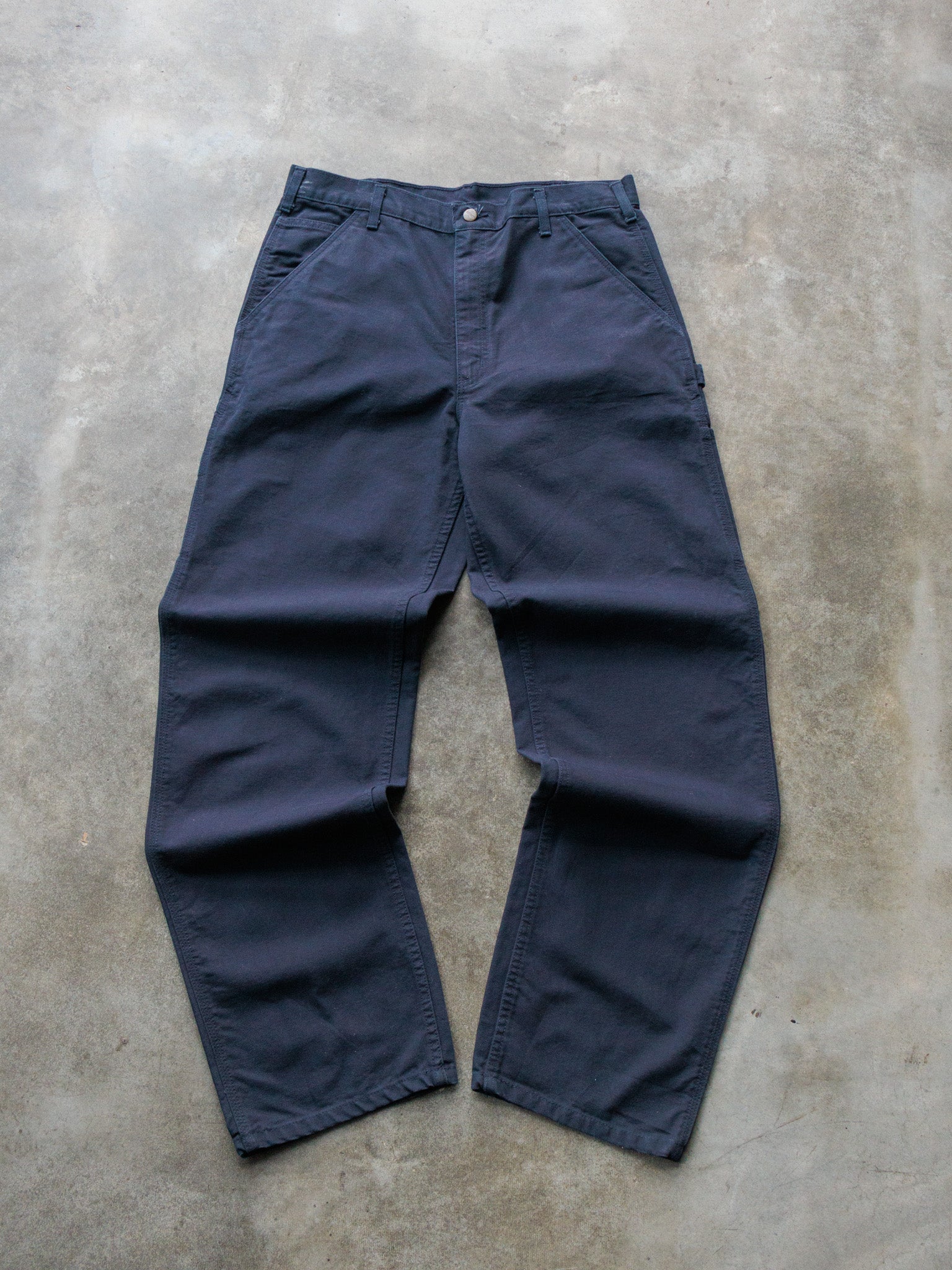 Navy Carhartt Carpenter Pants (W35)