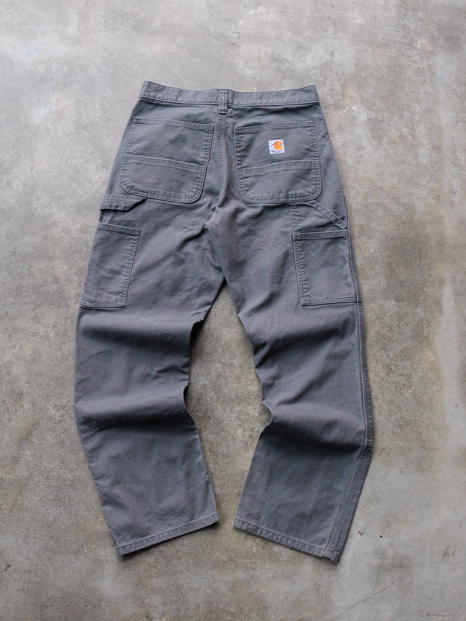Vintage Grey Carhartt Double Knee Carpenter Pants (W36)