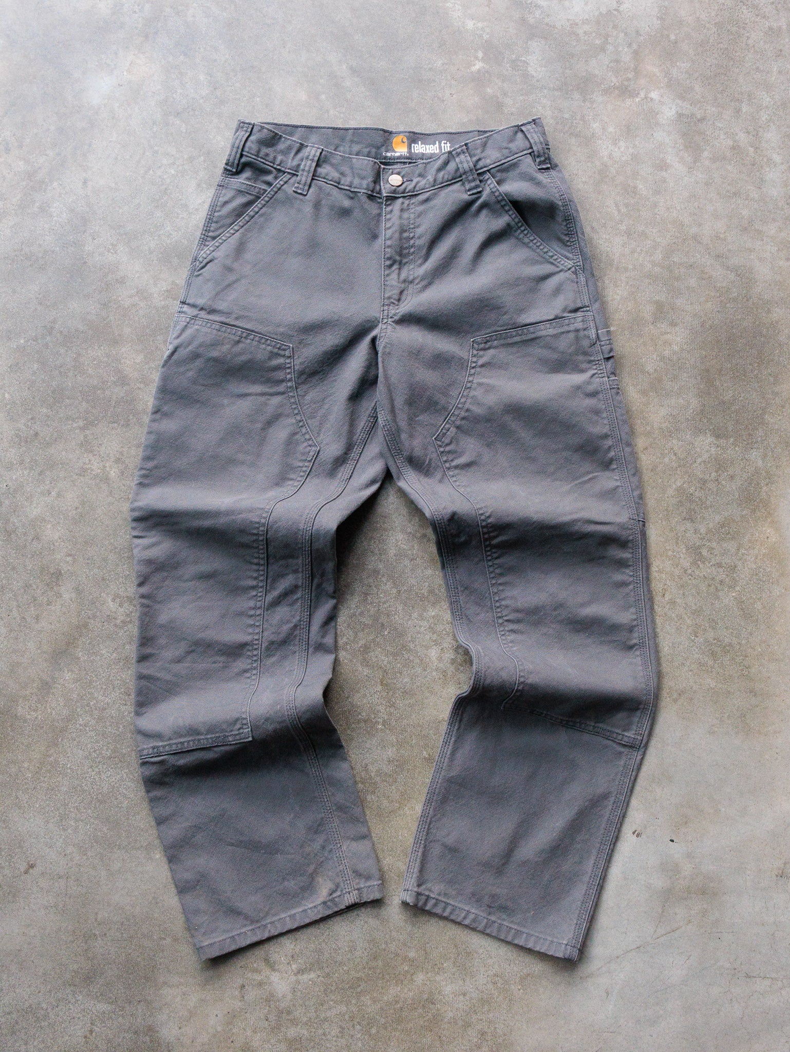 Vintage Grey Carhartt Double Knee Carpenter Pants (W36)