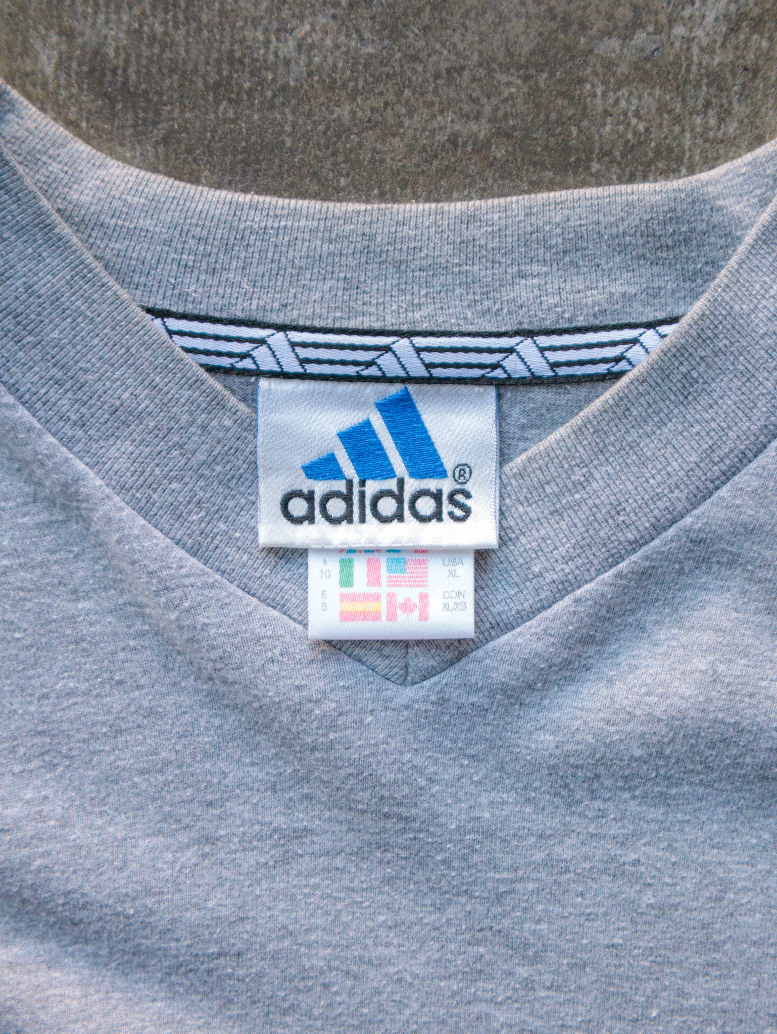 Vintage 90s Grey Adidas Long Sleeve (XL)